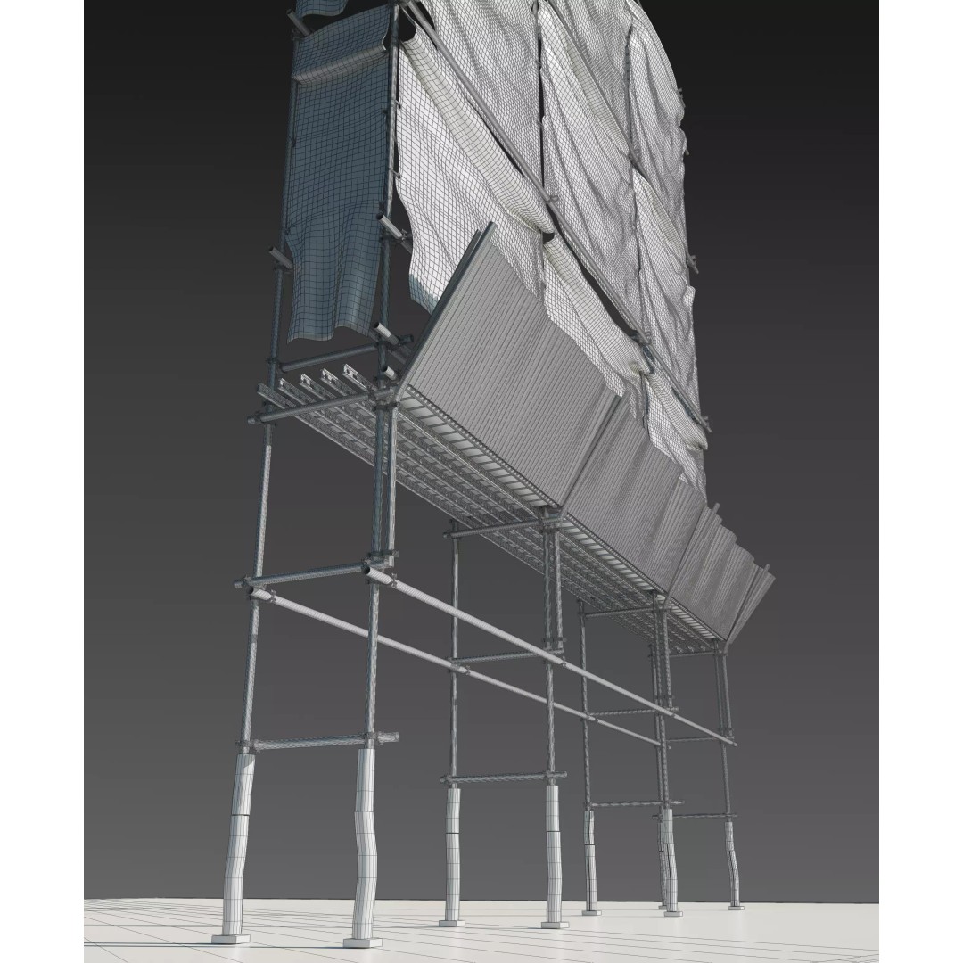 Scaffolding with Sheet 3D Model – PBR Textured Architectural Asset, FBX - View 15