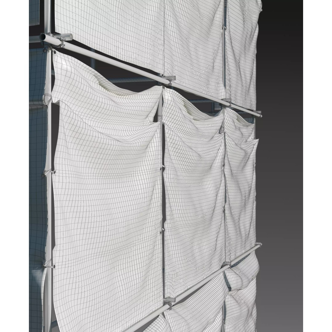 Scaffolding with Sheet 3D Model – PBR Textured Architectural Asset, FBX - View 16