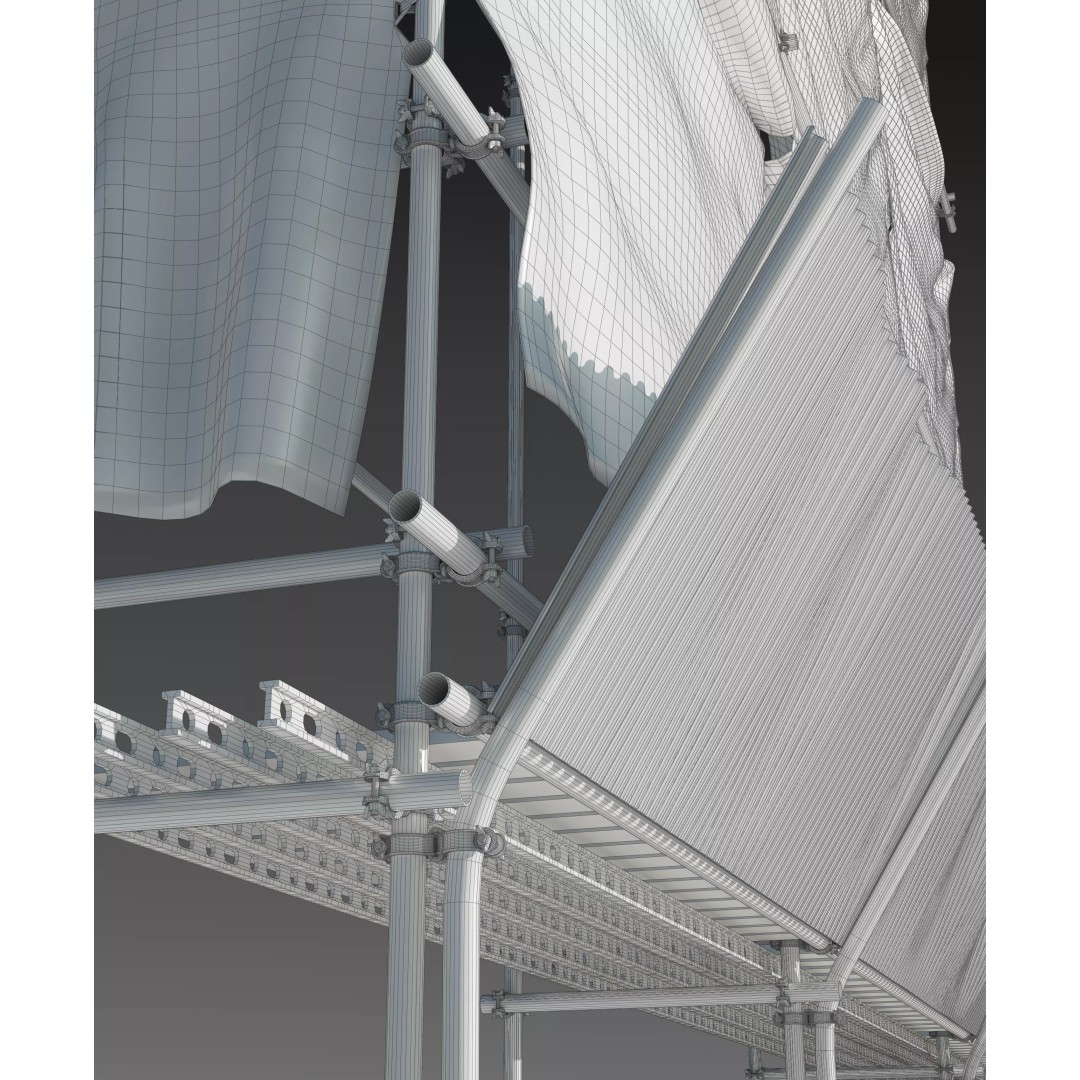 Scaffolding with Sheet 3D Model – PBR Textured Architectural Asset, FBX - View 6