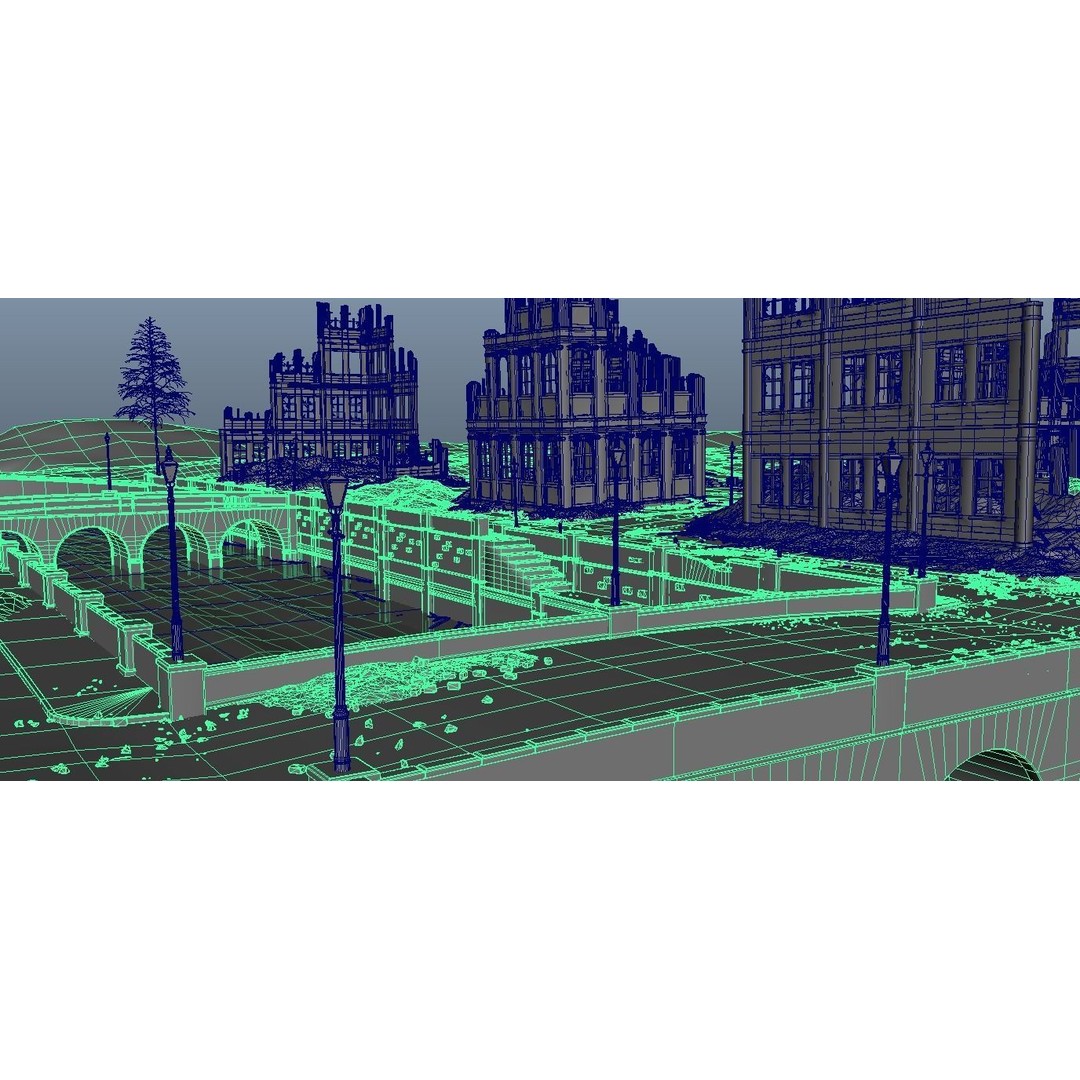 War Ruins 3D Model – Low Poly Architectural Asset, FBX, PBR - View 7