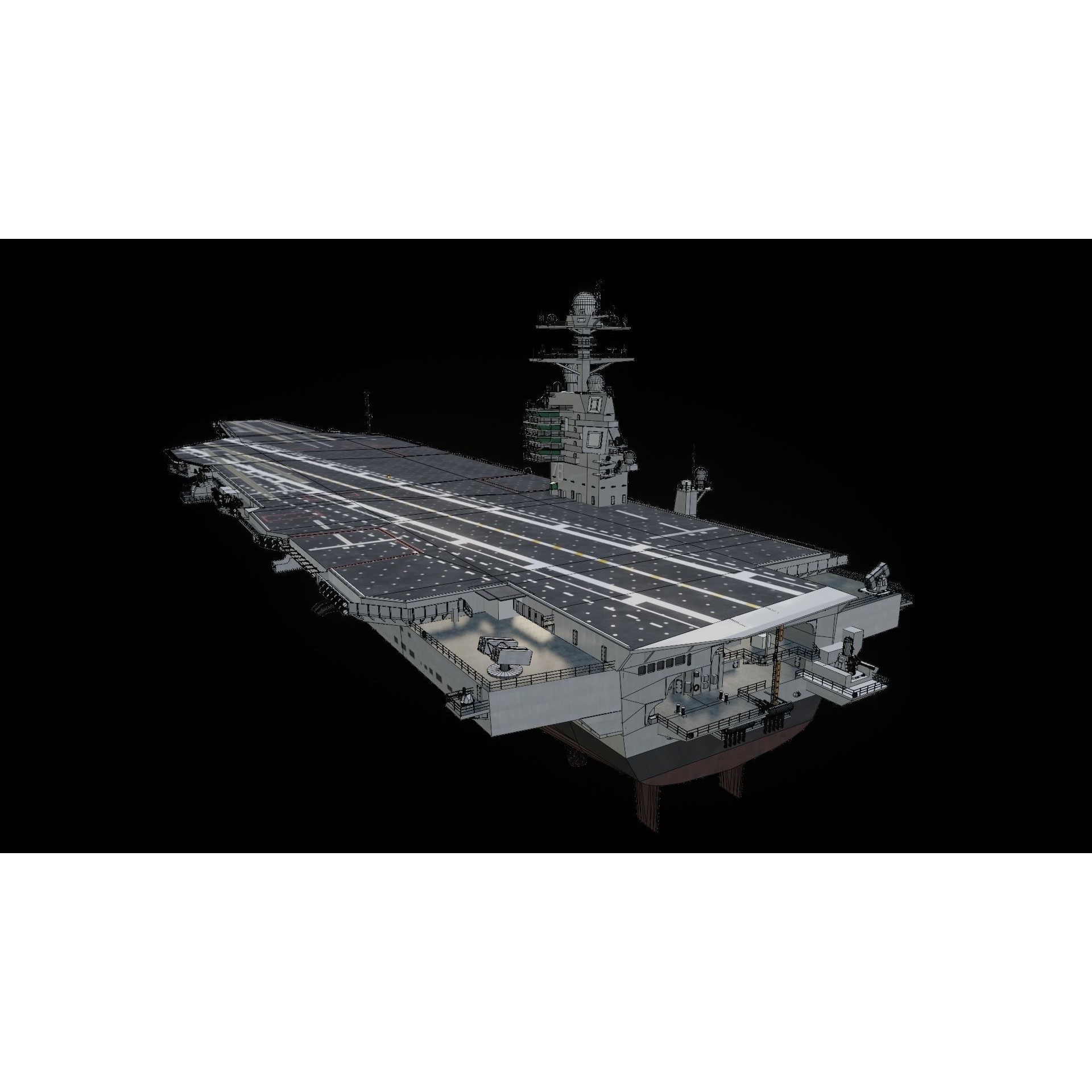 USS Gerald R Ford CVN-78 - Game-Ready 3D Model