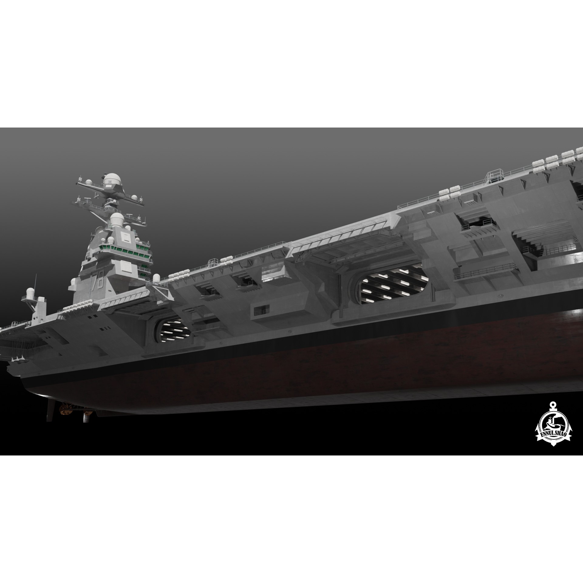 USS Gerald R Ford CVN-78 - Game-Ready 3D Model - View 10