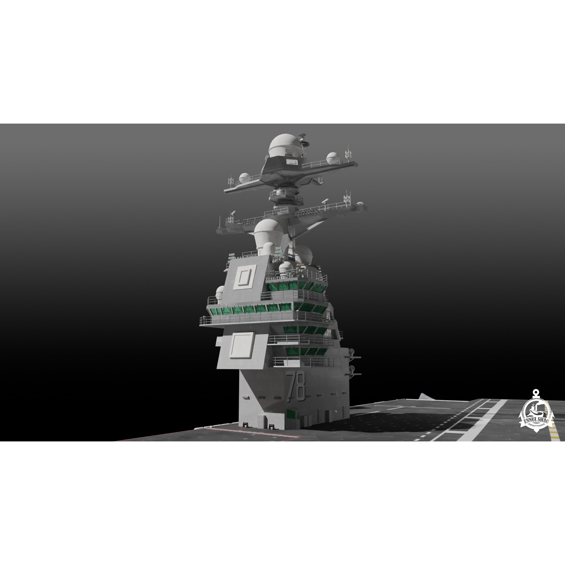 USS Gerald R Ford CVN-78 - Game-Ready 3D Model - View 11