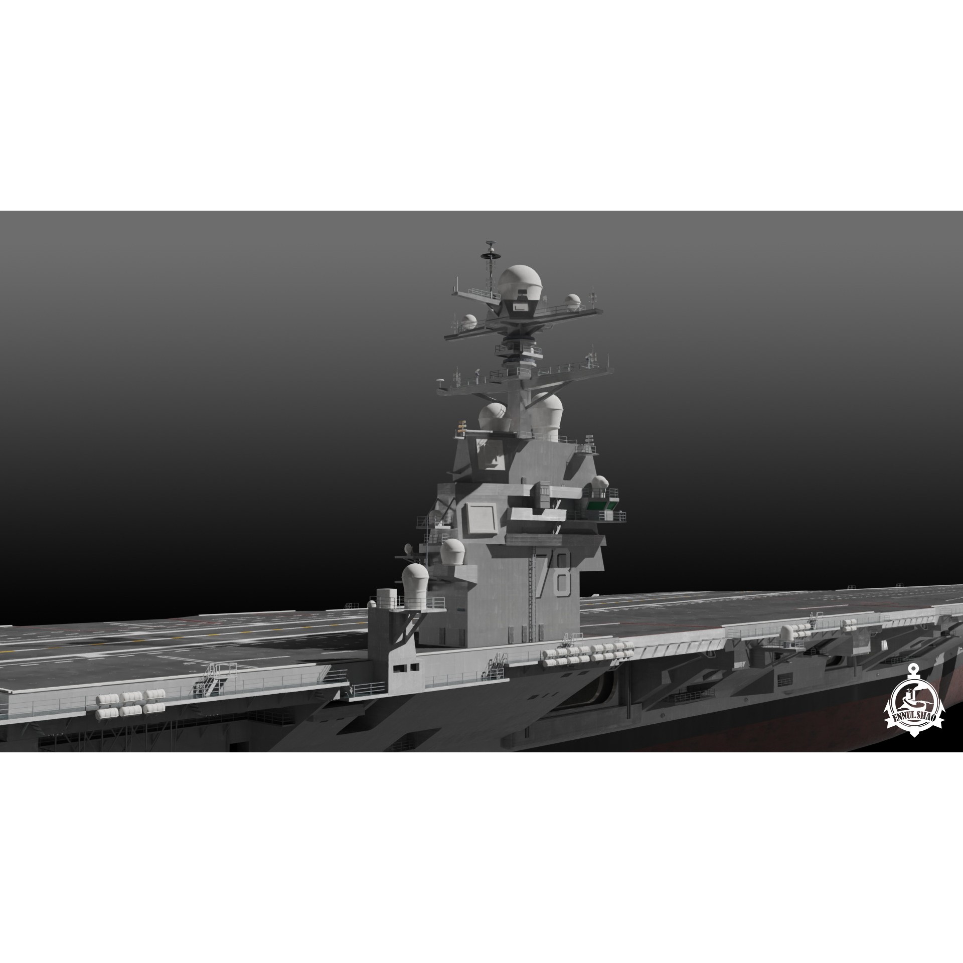 USS Gerald R Ford CVN-78 - Game-Ready 3D Model - View 13
