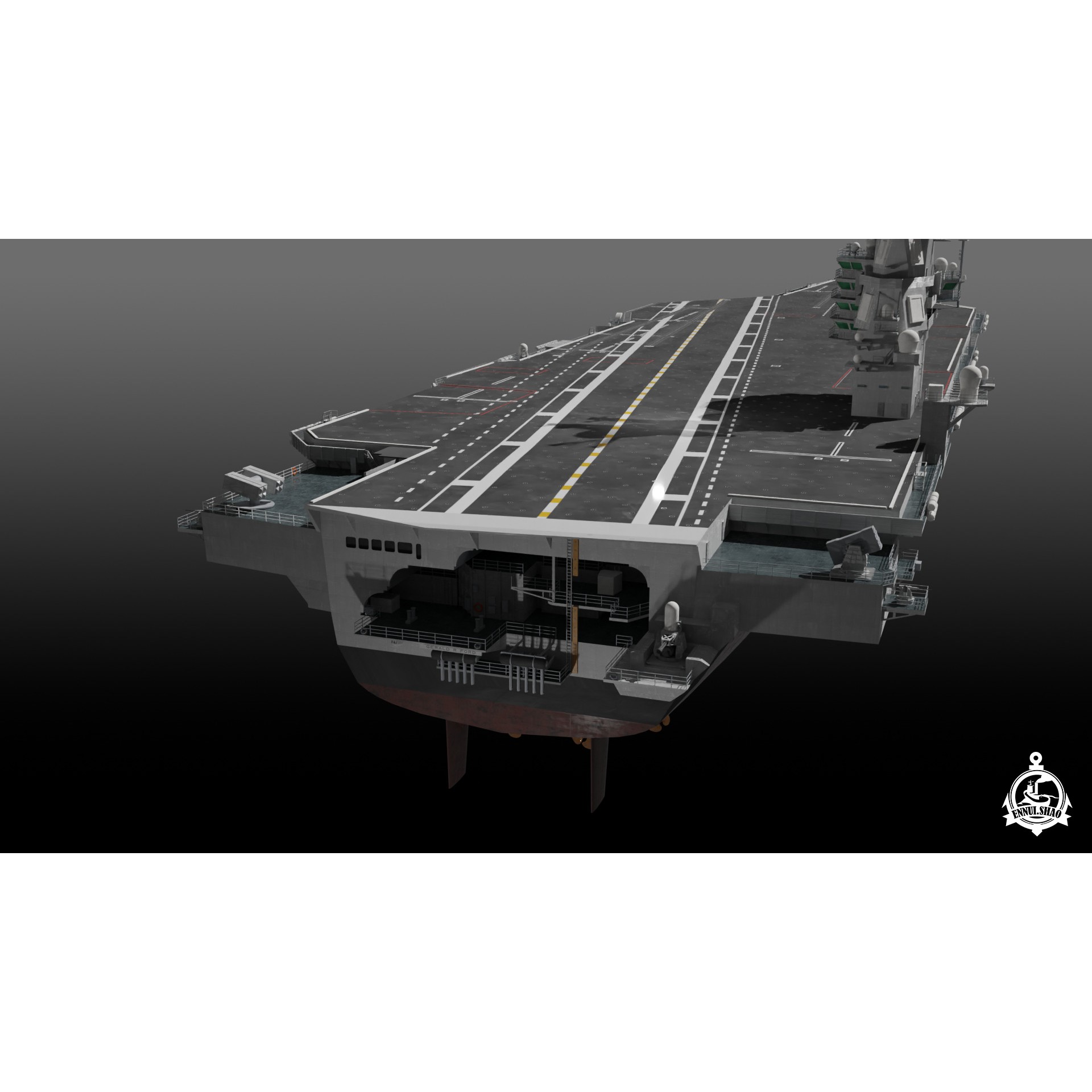 USS Gerald R Ford CVN-78 - Game-Ready 3D Model - View 14