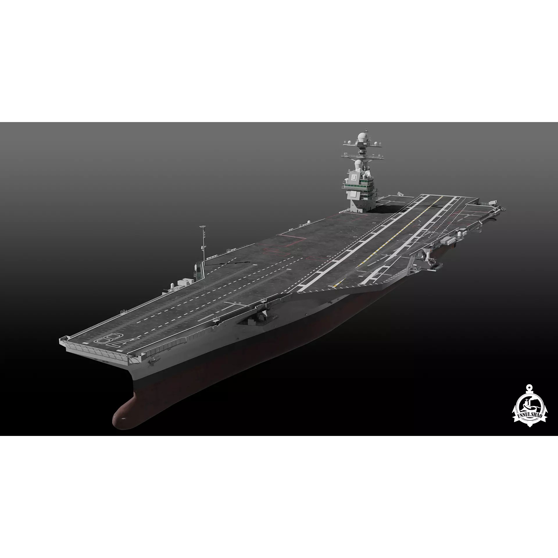 USS Gerald R Ford CVN-78 - Game-Ready 3D Model - View 2