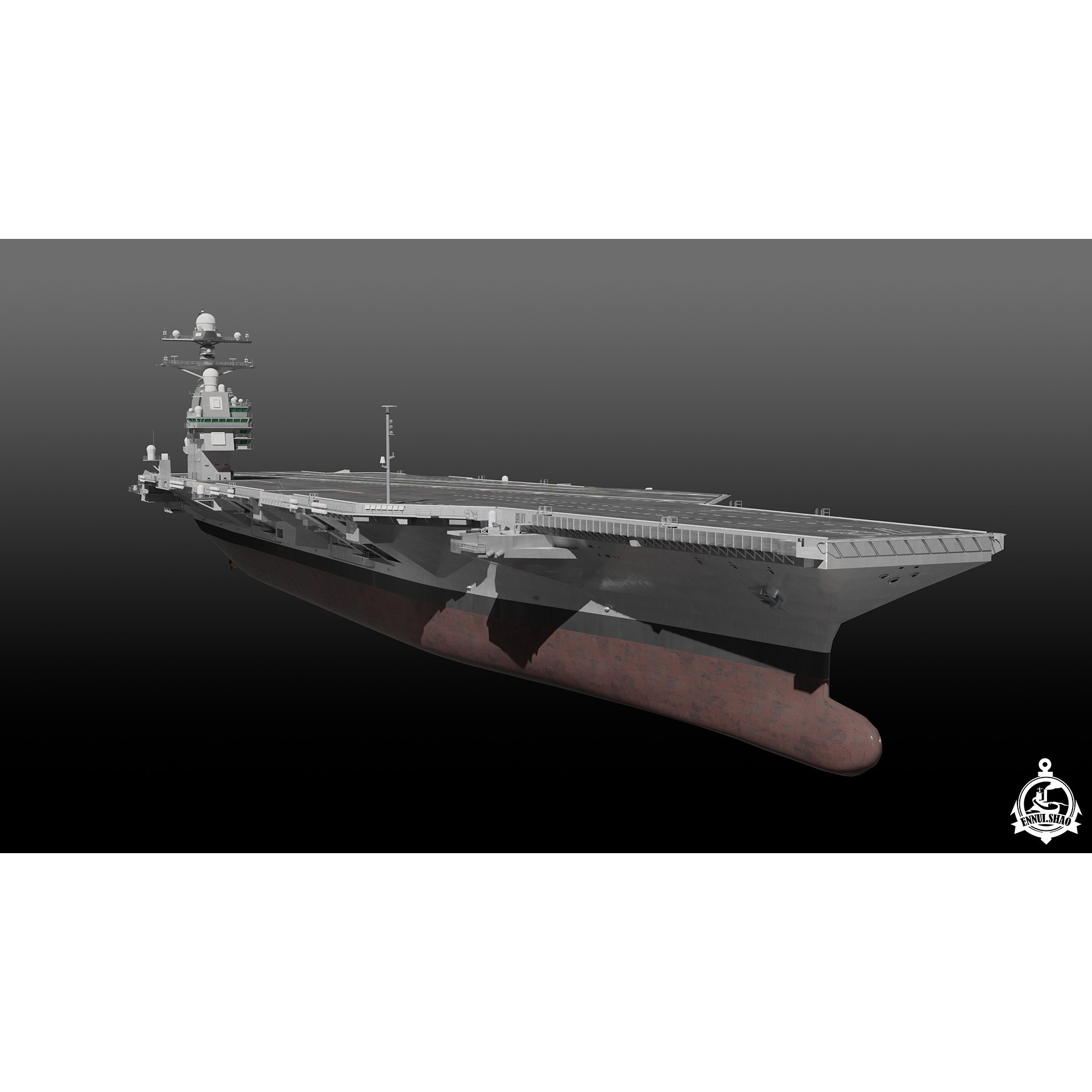 USS Gerald R Ford CVN-78 - Game-Ready 3D Model - View 3