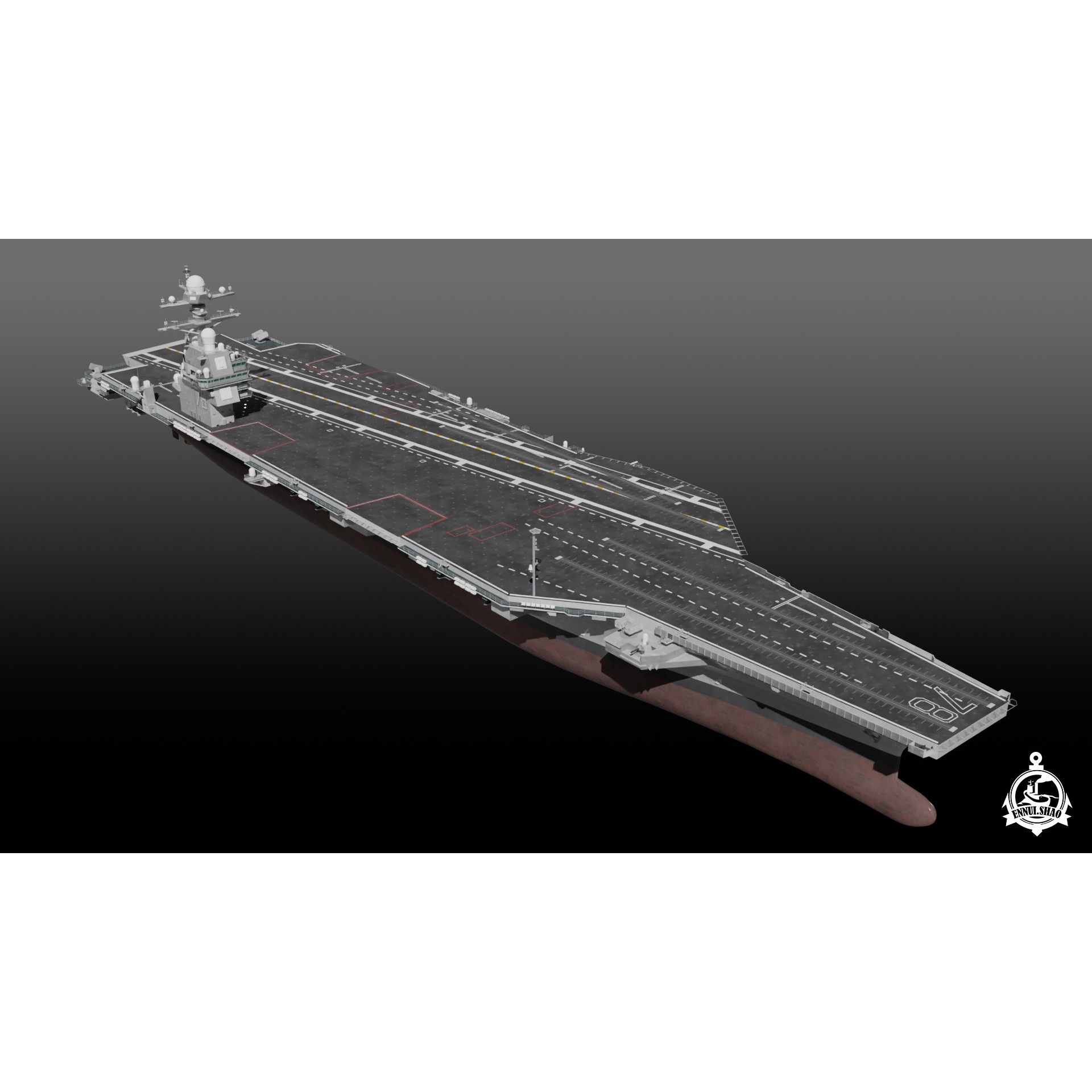 USS Gerald R Ford CVN-78 - Game-Ready 3D Model - View 4