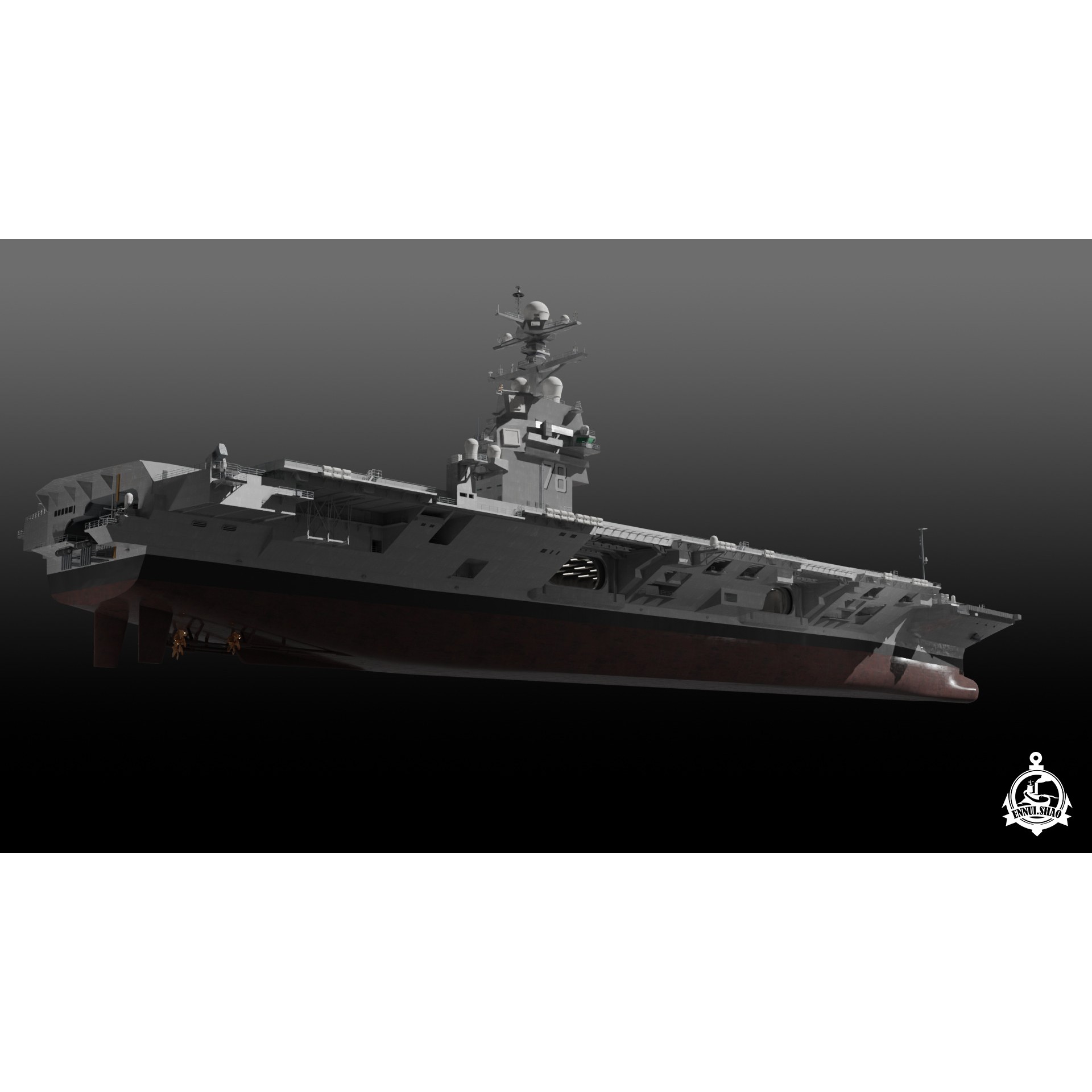 USS Gerald R Ford CVN-78 - Game-Ready 3D Model - View 5