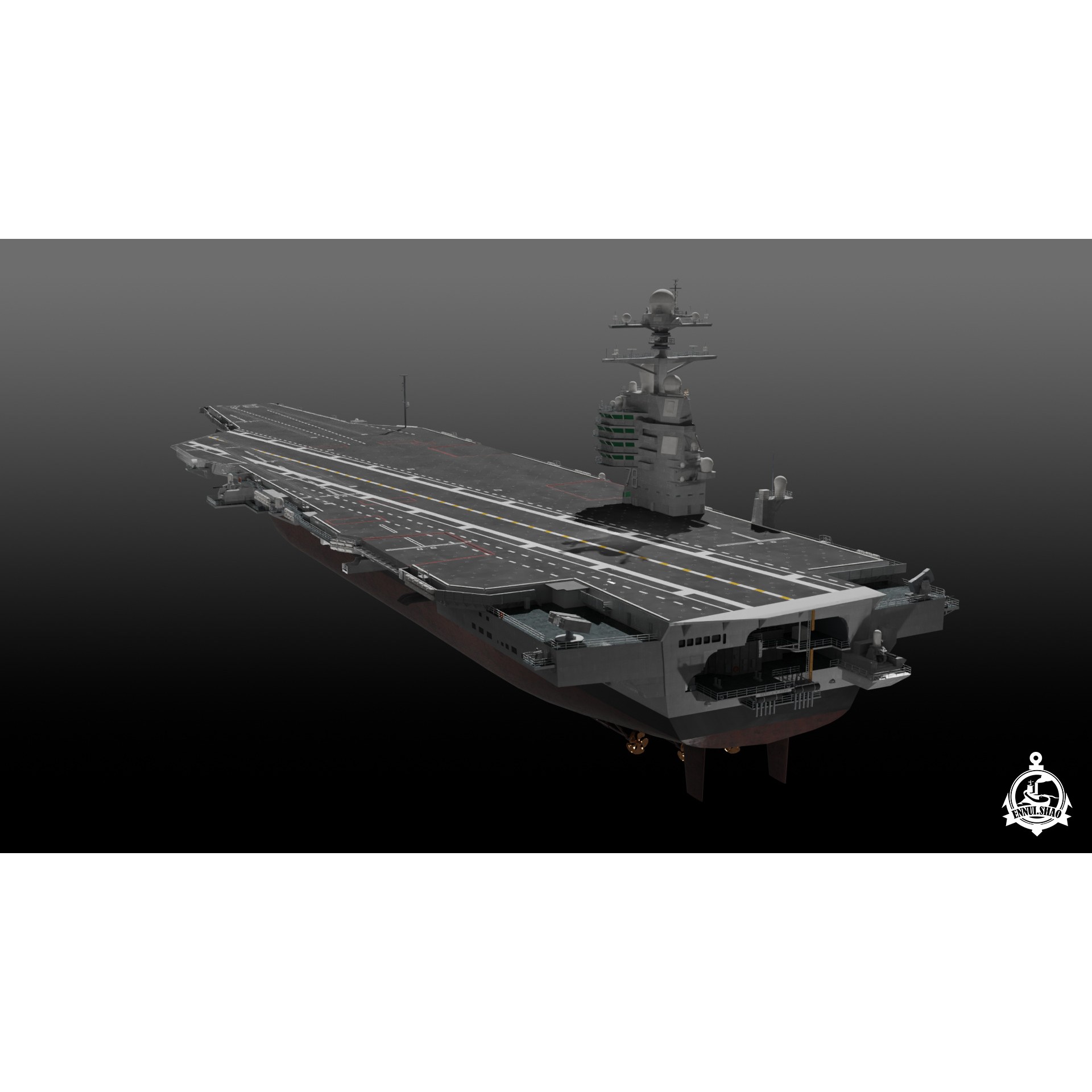 USS Gerald R Ford CVN-78 - Game-Ready 3D Model - View 6