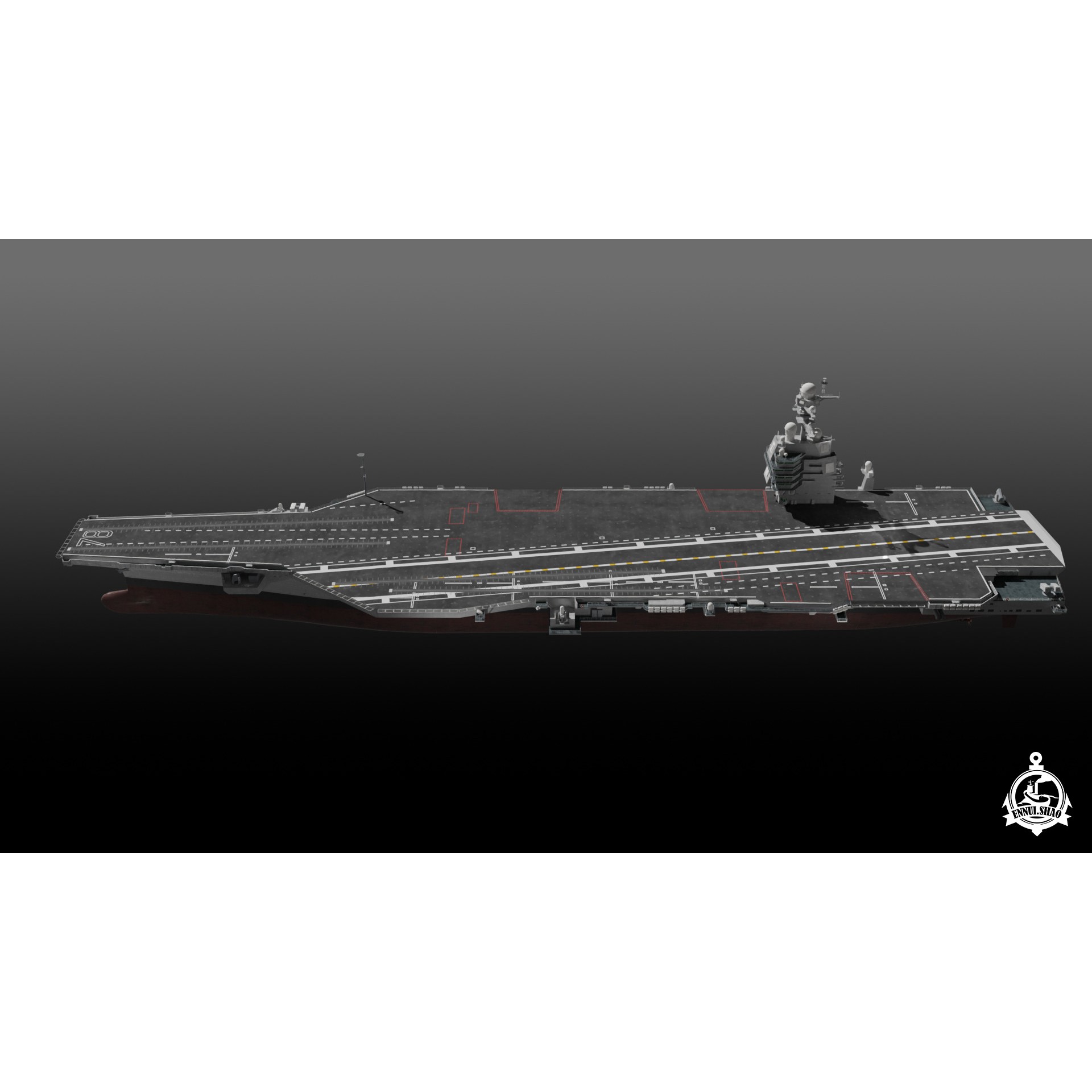 USS Gerald R Ford CVN-78 - Game-Ready 3D Model - View 7