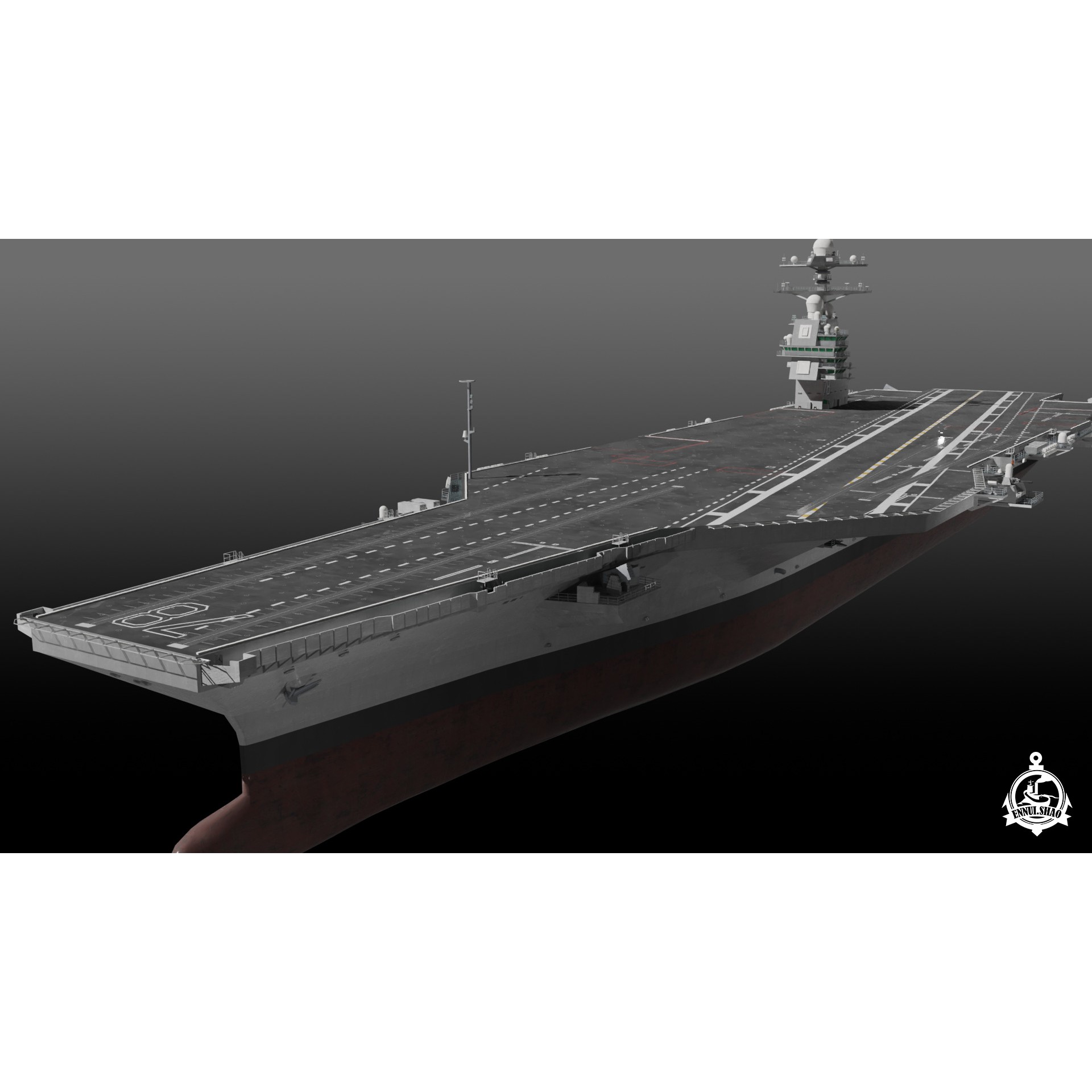 USS Gerald R Ford CVN-78 - Game-Ready 3D Model - View 8