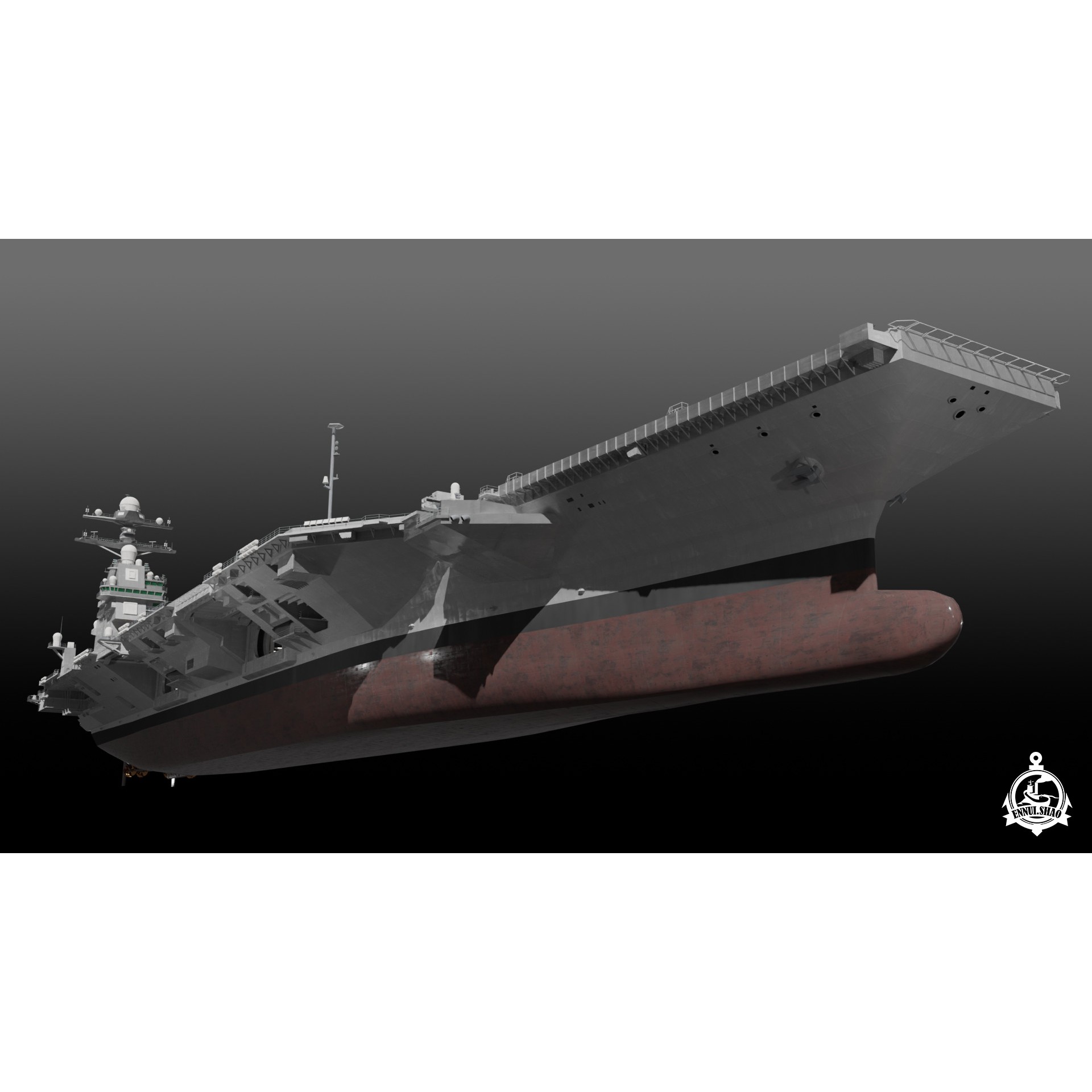 USS Gerald R Ford CVN-78 - Game-Ready 3D Model - View 9