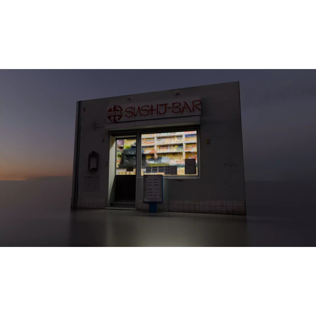 Modular Storefront 3D Model – Low Poly City Shops for Games - View 10
