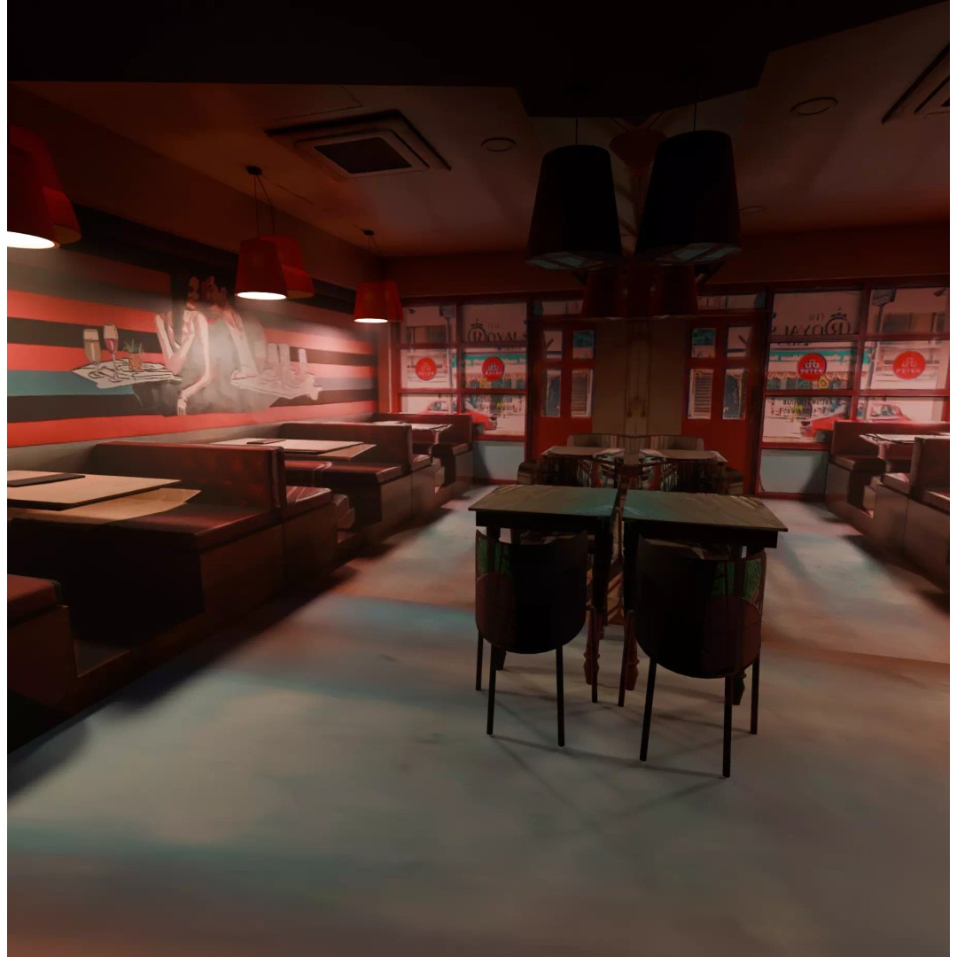 Modular Storefront 3D Model – Low Poly City Shops for Games - View 14