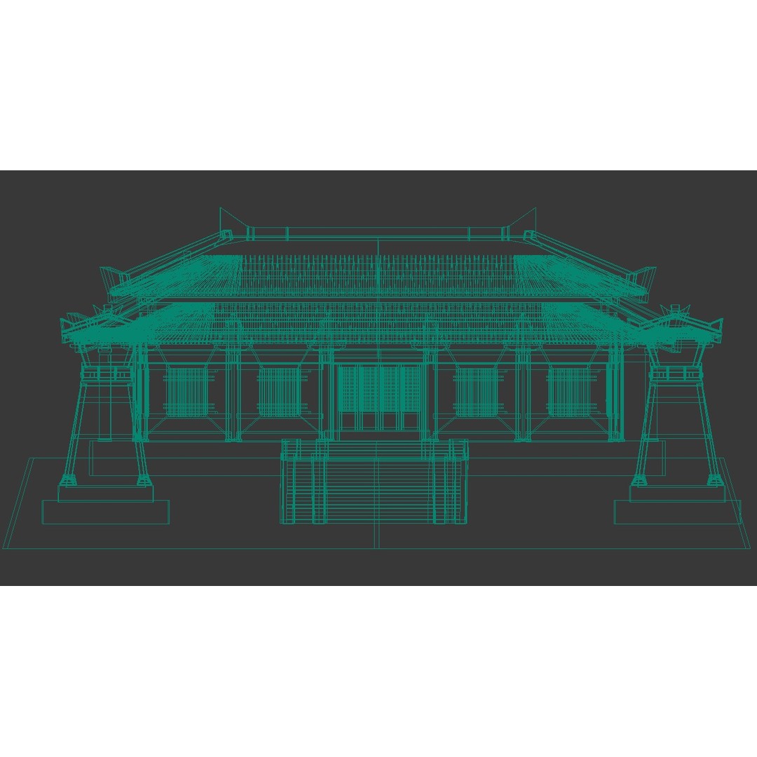 Ancient Chinese Architecture 3D Model – Traditional Building Structures, FBX & OBJ - View 15
