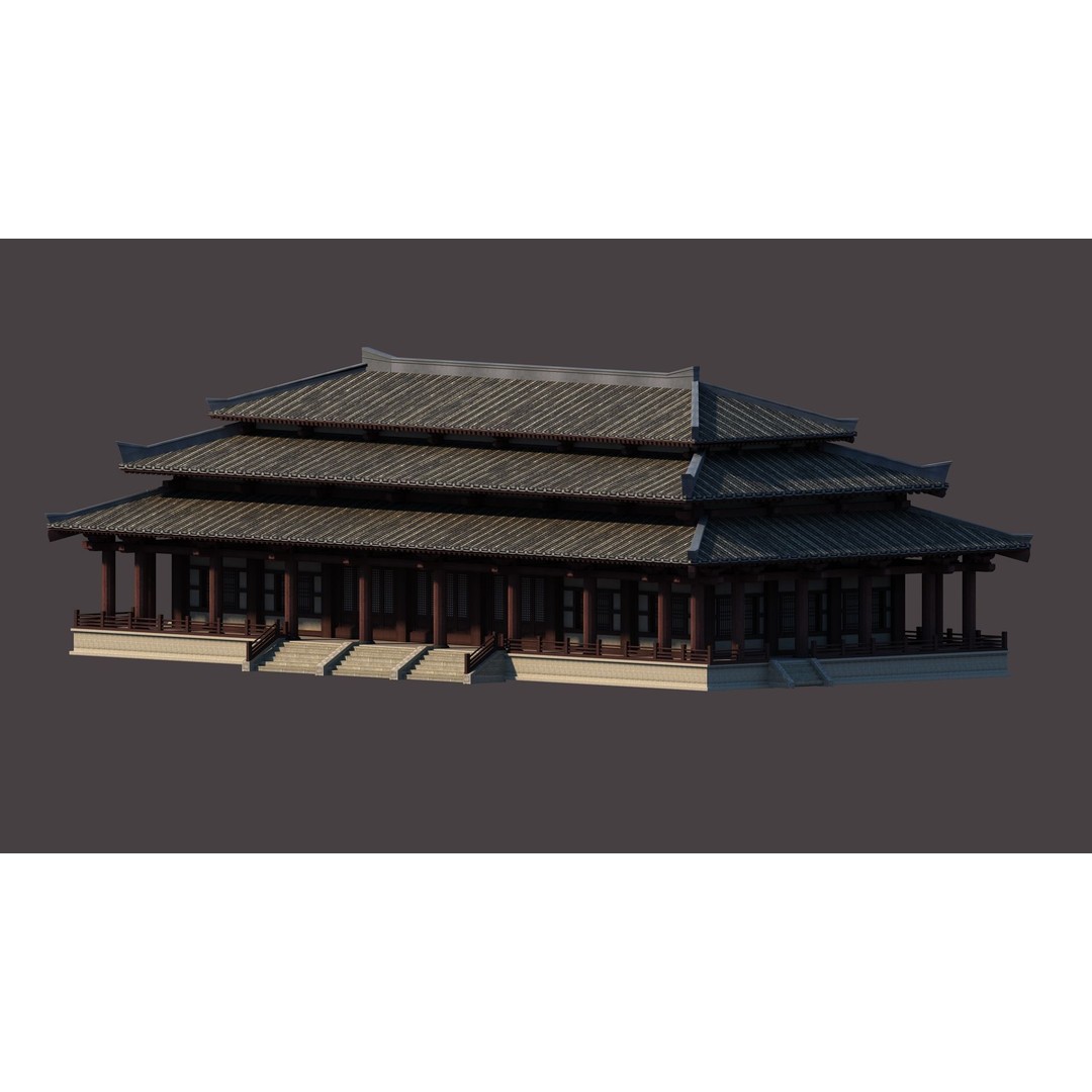 Ancient Chinese Architecture 3D Model – Traditional Building Structures, FBX & OBJ - View 5