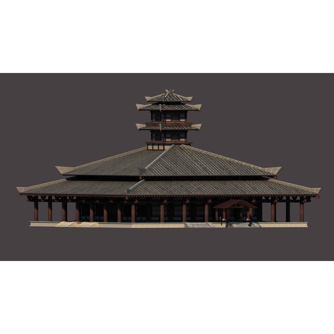 Ancient Chinese Architecture 3D Model – Traditional Building Structures, FBX & OBJ - View 6