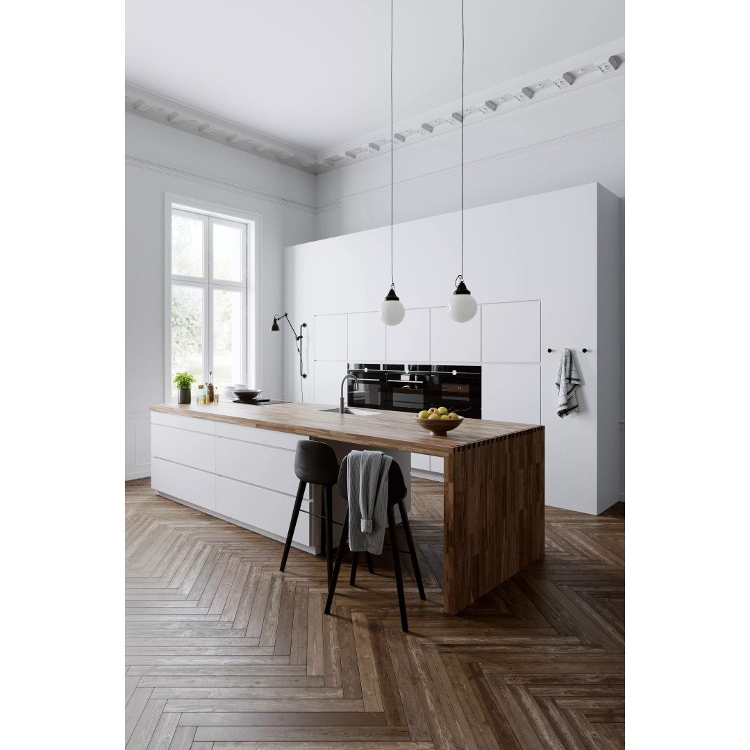 White Kitchen 3D Model – Modern Interior Scene with Natural Lighting - View 2