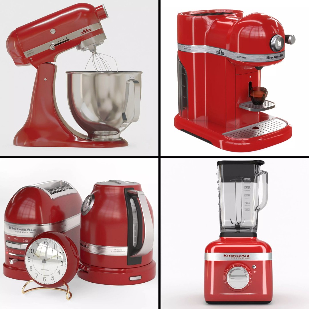 KitchenAid Appliances Bundle 3D Model – High Poly Textured Kitchenware - View 2
