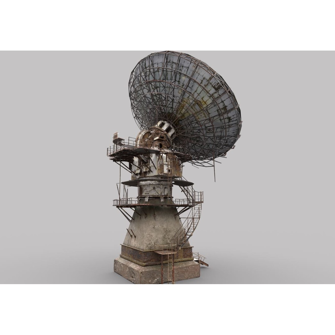 Abandoned Radar Station 3D Model – Realistic PBR Asset, FBX - View 3