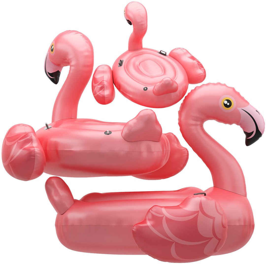 Pink Intex Mega Flamingo 3D Model – High Poly PBR Asset, OBJ/3dsMax - View 5