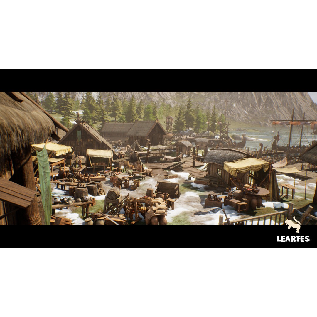 Viking Village 3D Model – Modular Low Poly Environment, FBX/UE - View 14