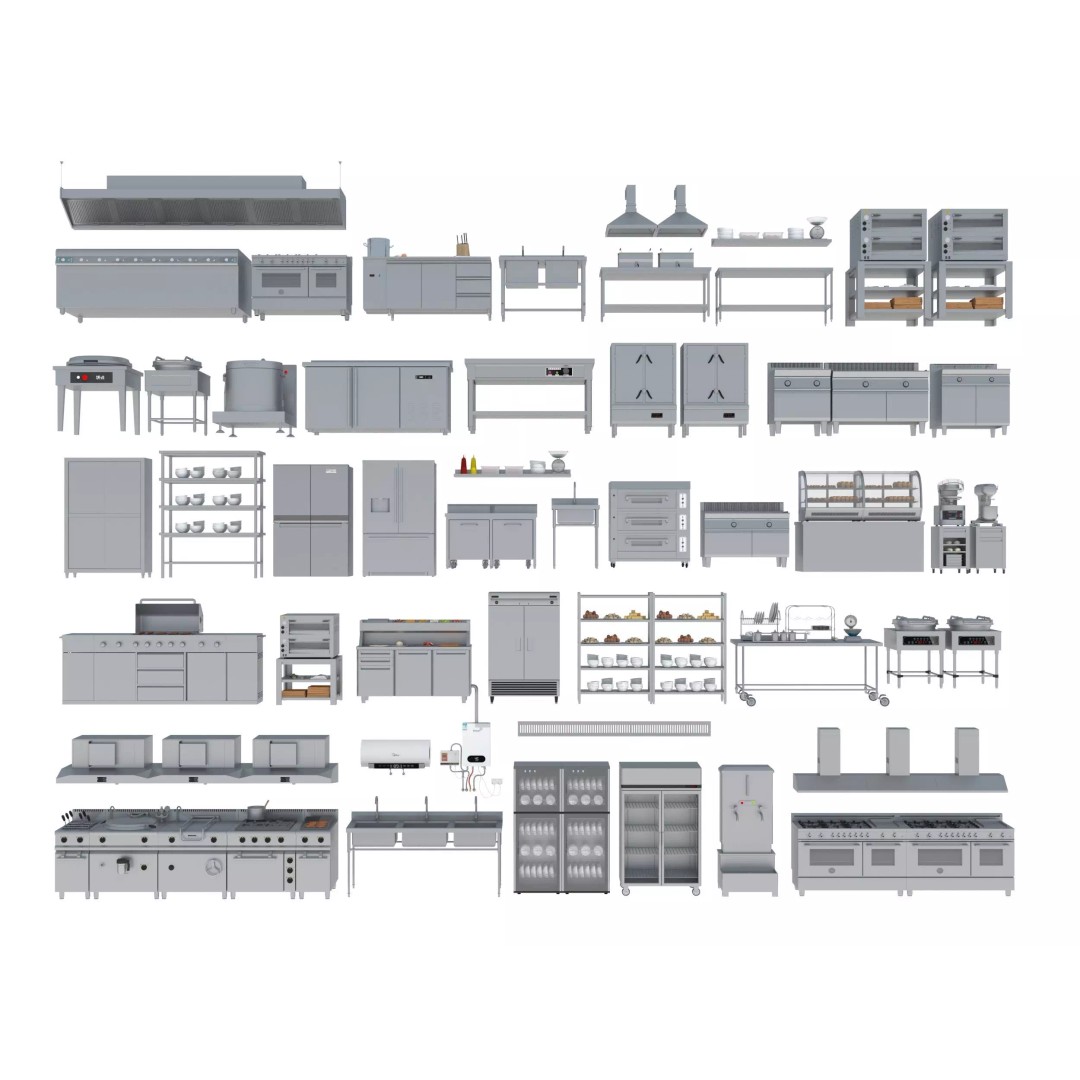 Commercial Kitchen Equipment 3D Model – Realistic Interior Asset, FBX, OBJ - View 2
