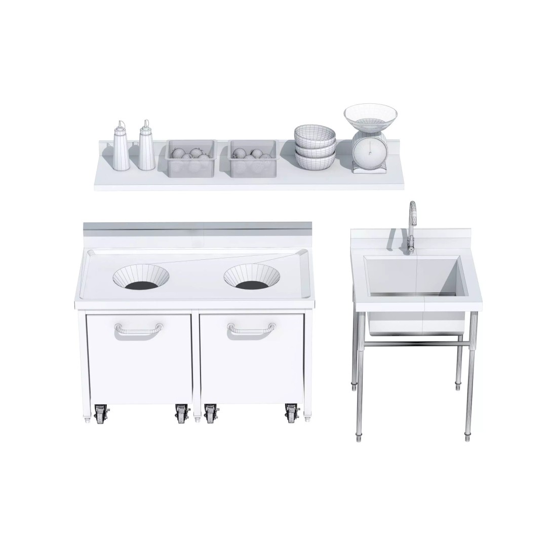 Commercial Kitchen Equipment 3D Model – Realistic Interior Asset, FBX, OBJ - View 36