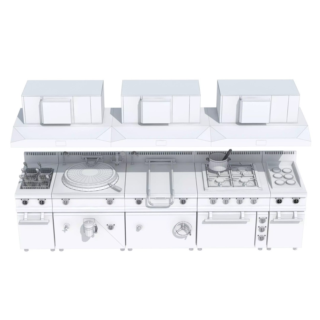 Commercial Kitchen Equipment 3D Model – Realistic Interior Asset, FBX, OBJ - View 46
