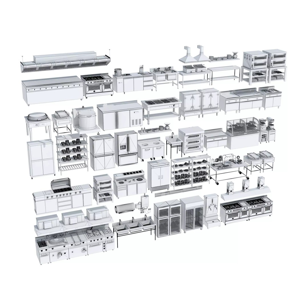 Commercial Kitchen Equipment 3D Model – Realistic Interior Asset, FBX, OBJ - View 48