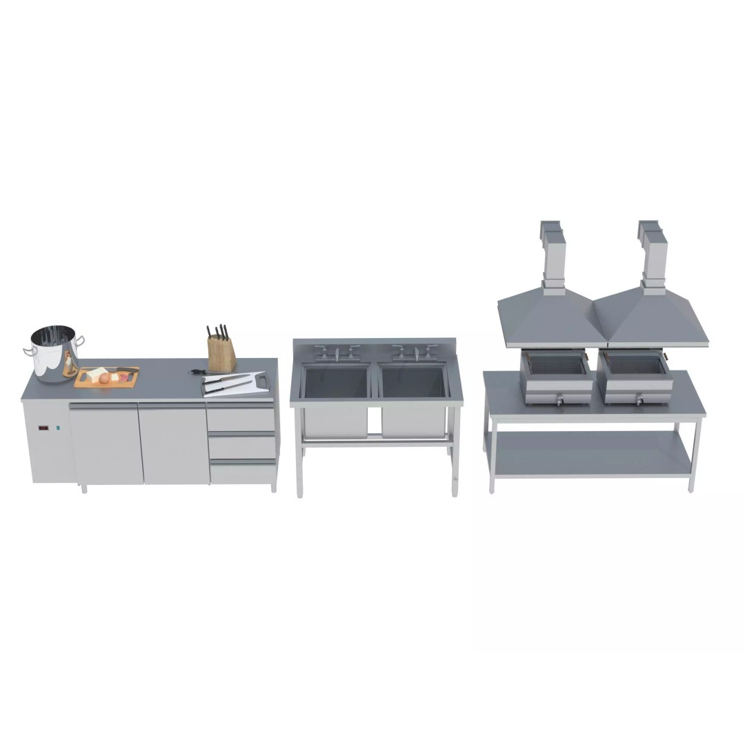 Commercial Kitchen Equipment 3D Model – Realistic Interior Asset, FBX, OBJ - View 9