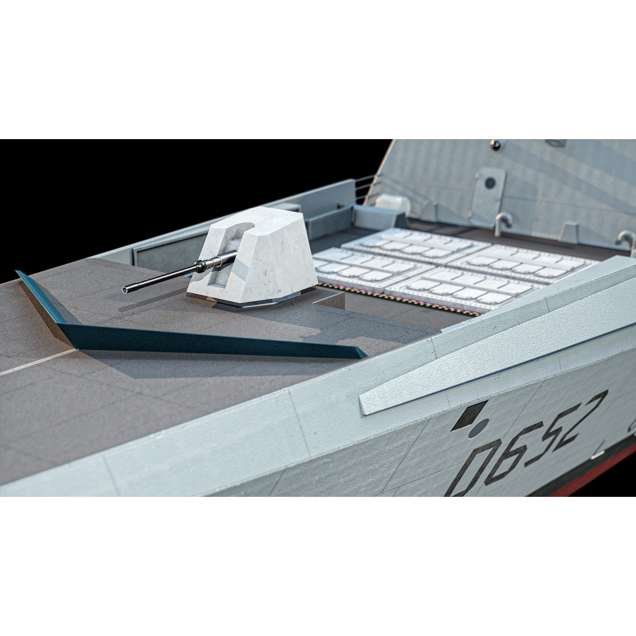 FREMM Aquitaine Class Frigate - Low-Poly Game-Ready 3D Model - View 25