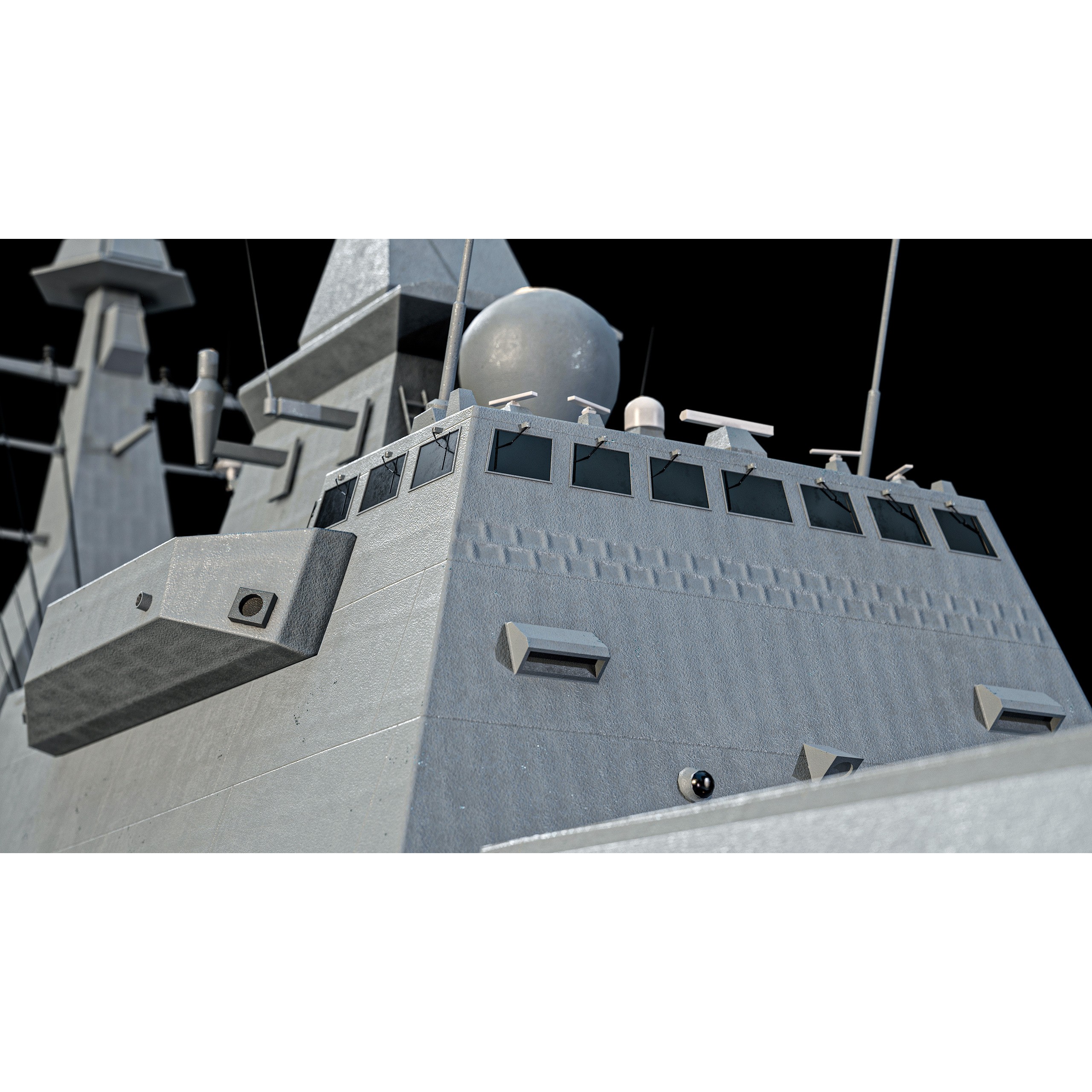 FREMM Aquitaine Class Frigate - Low-Poly Game-Ready 3D Model - View 27