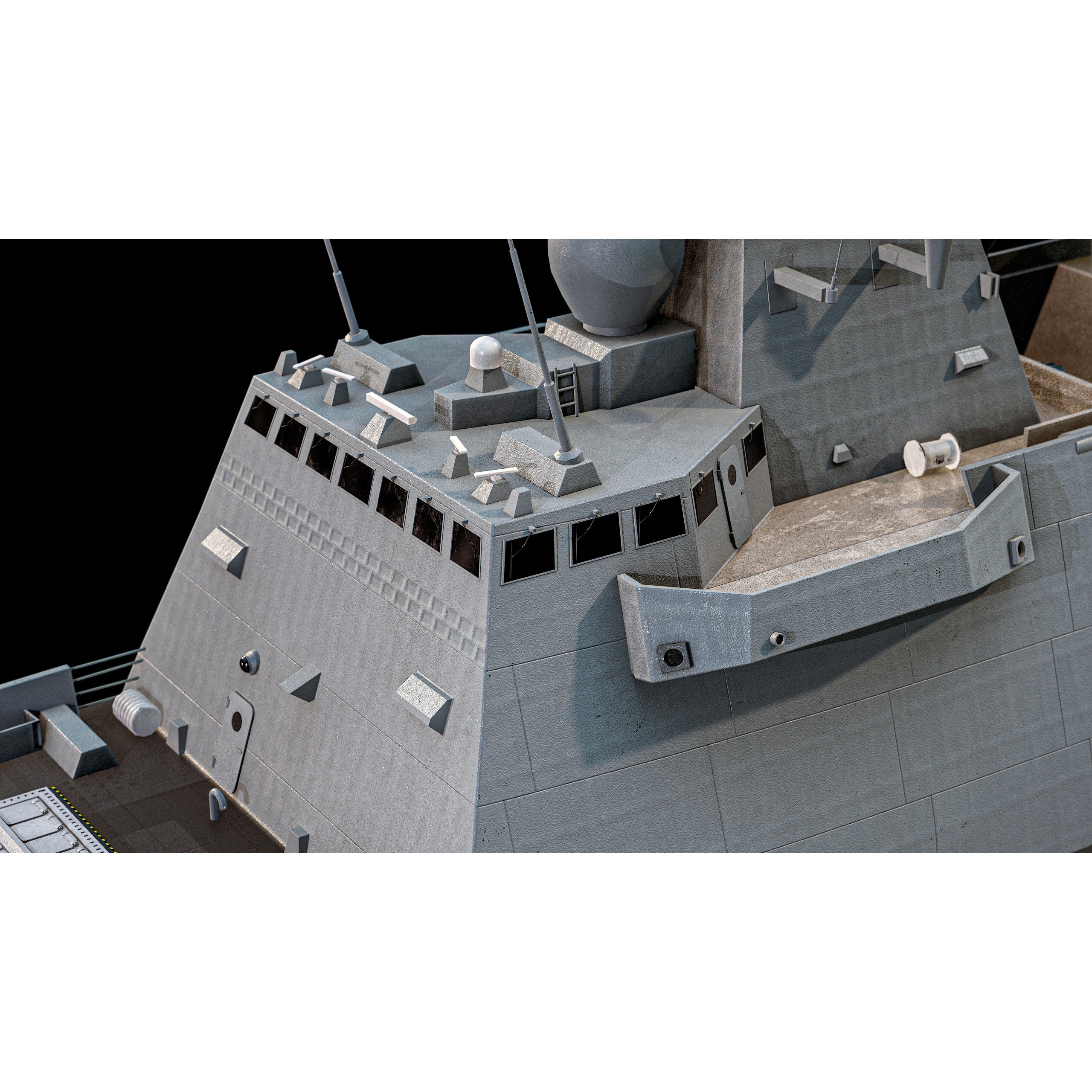 FREMM Aquitaine Class Frigate - Low-Poly Game-Ready 3D Model - View 28