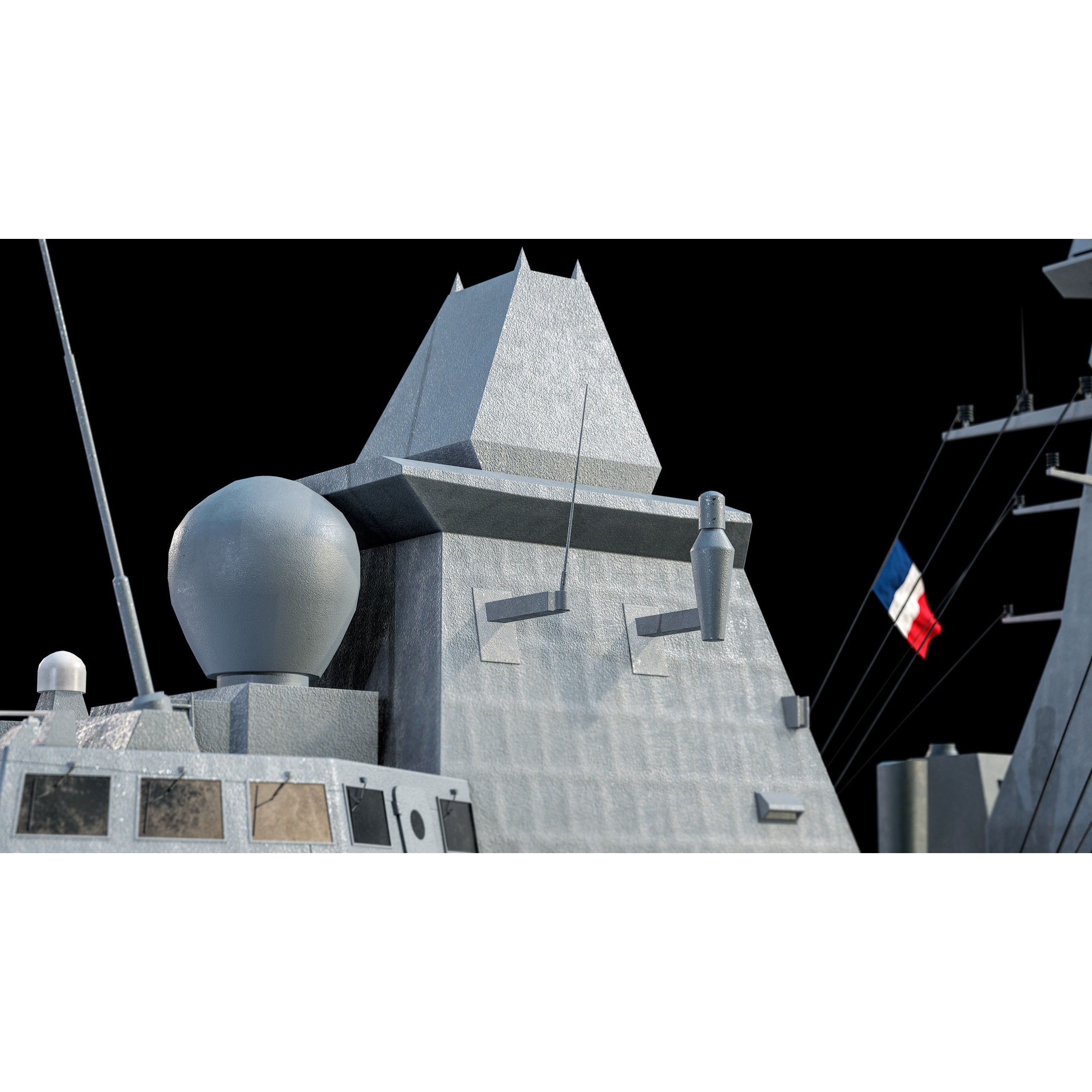 FREMM Aquitaine Class Frigate - Low-Poly Game-Ready 3D Model - View 29