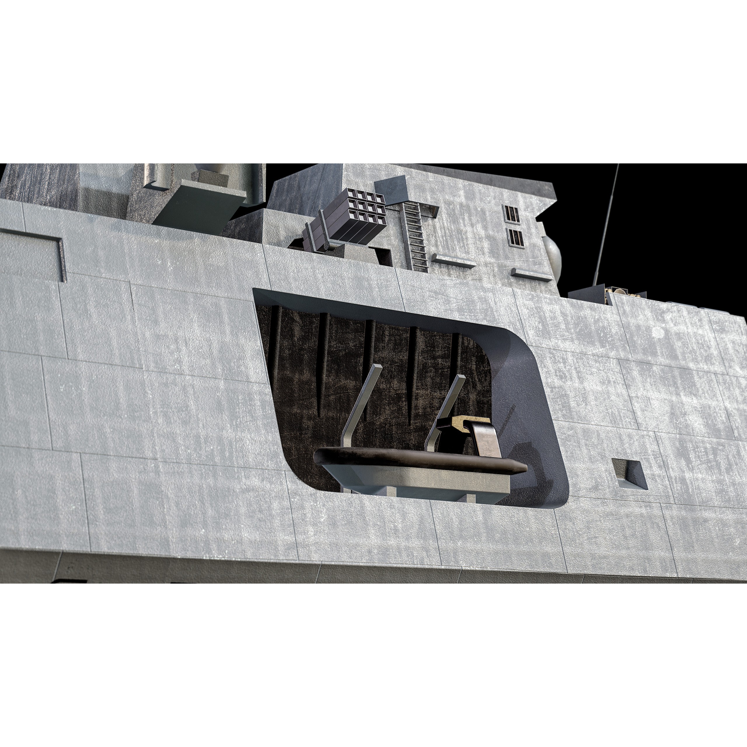 FREMM Aquitaine Class Frigate - Low-Poly Game-Ready 3D Model - View 30