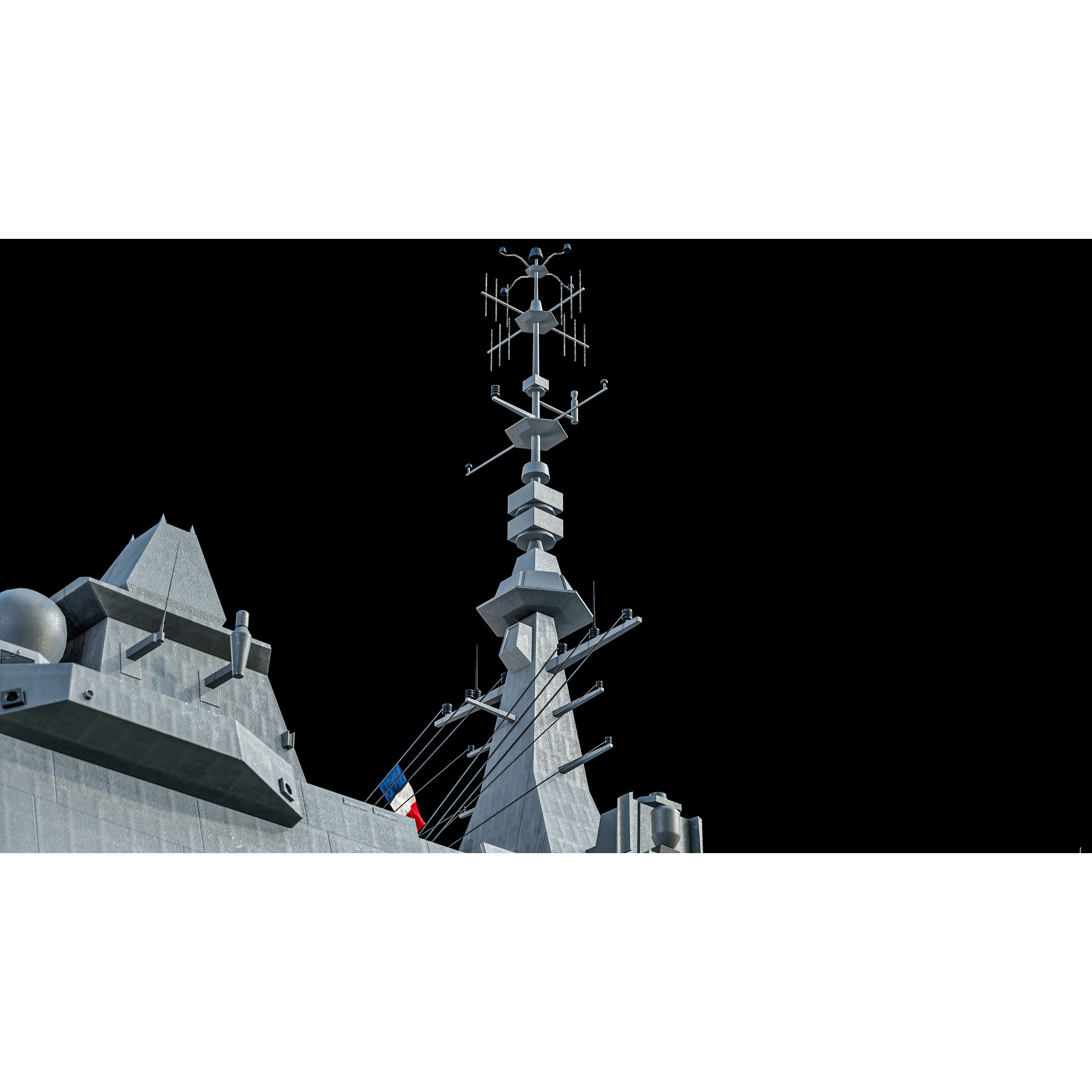 FREMM Aquitaine Class Frigate - Low-Poly Game-Ready 3D Model - View 32