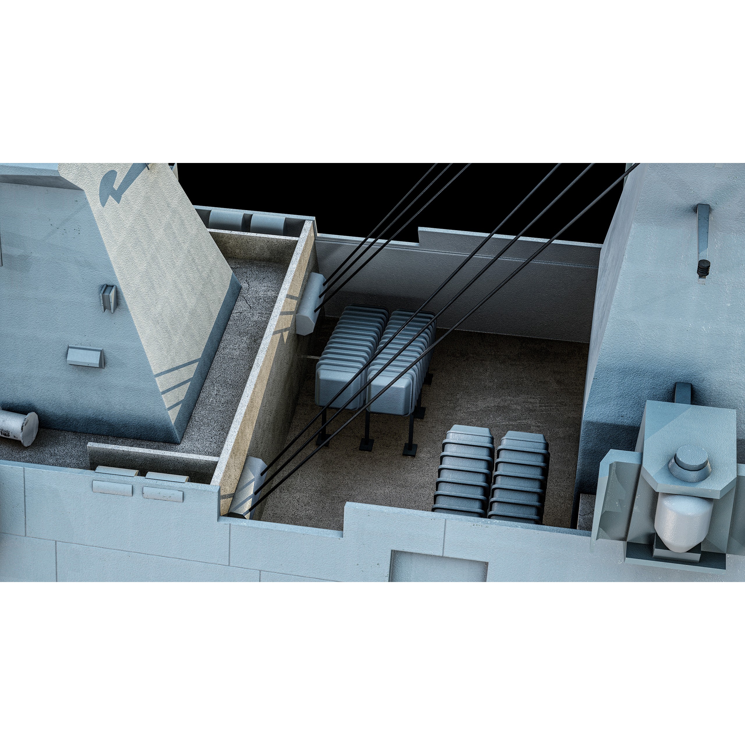 FREMM Aquitaine Class Frigate - Low-Poly Game-Ready 3D Model - View 34
