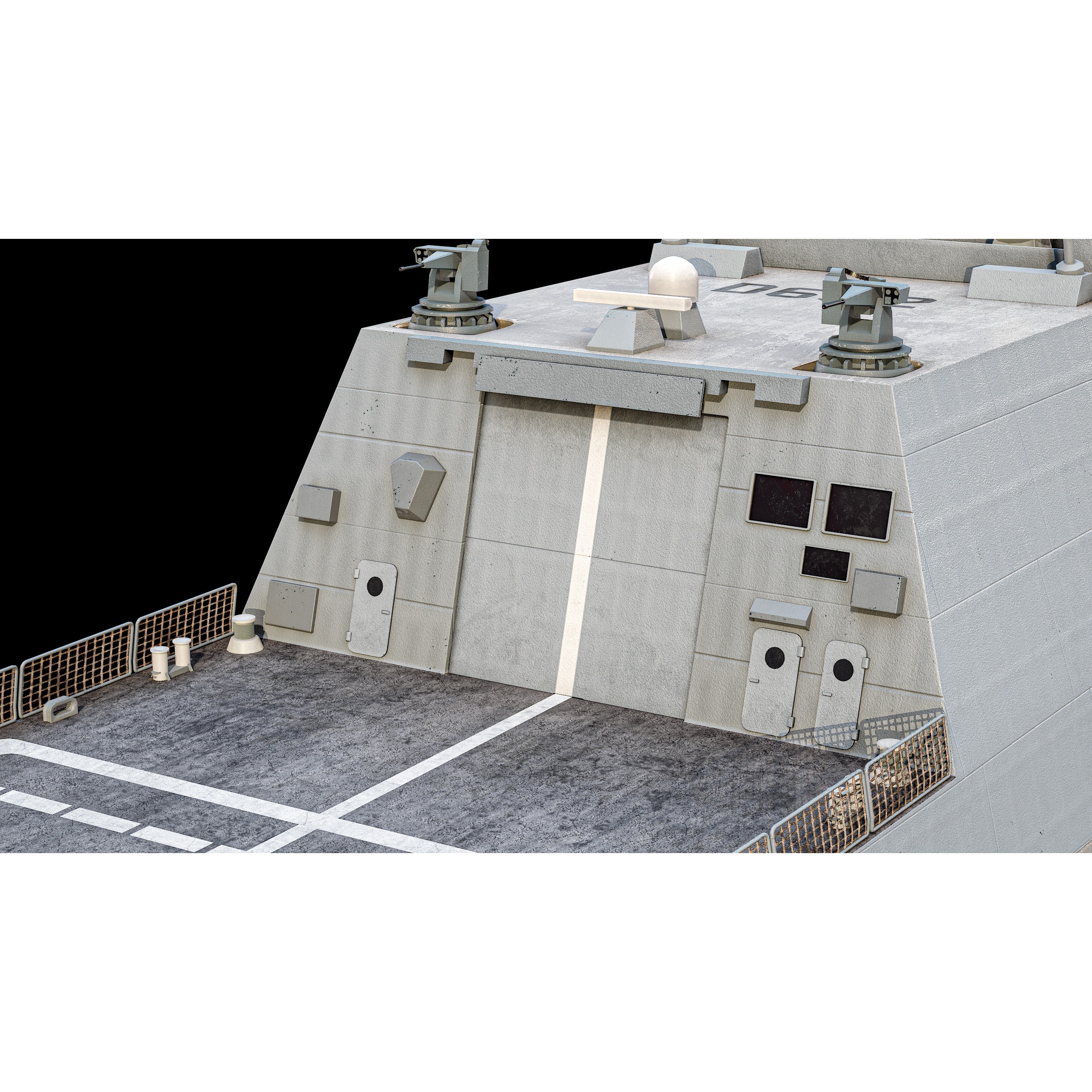 FREMM Aquitaine Class Frigate - Low-Poly Game-Ready 3D Model - View 39