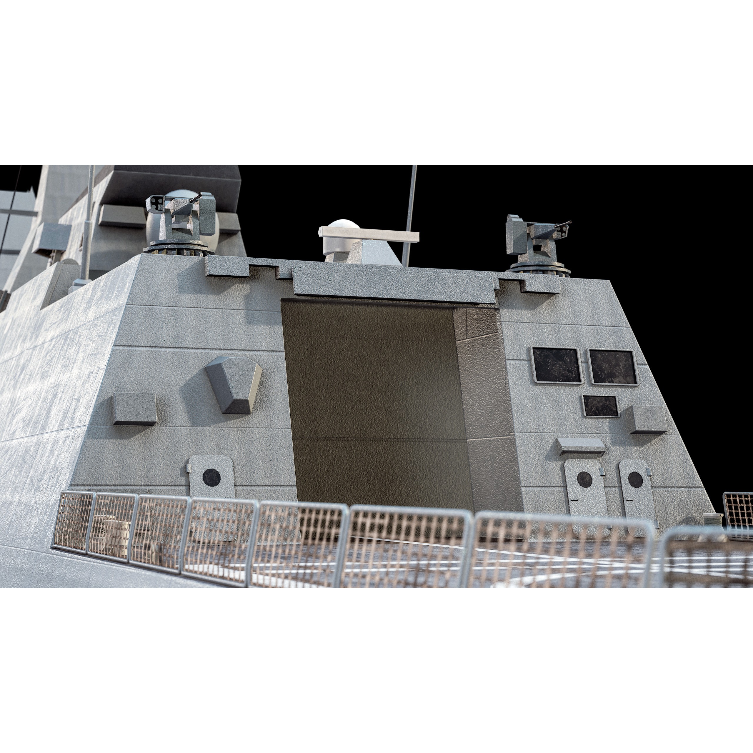 FREMM Aquitaine Class Frigate - Low-Poly Game-Ready 3D Model - View 40