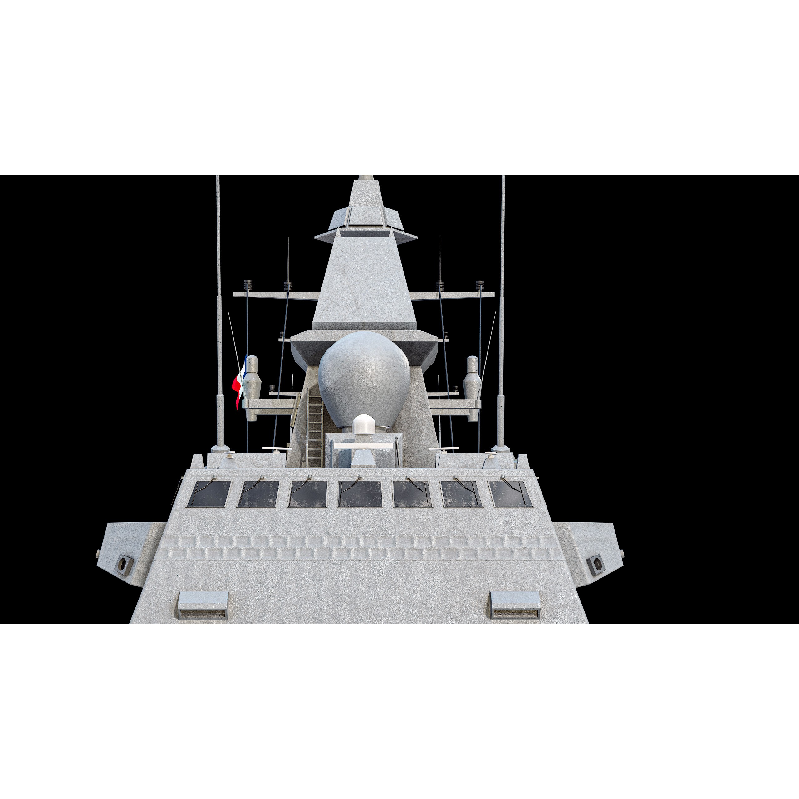 FREMM Aquitaine Class Frigate - Low-Poly Game-Ready 3D Model - View 43