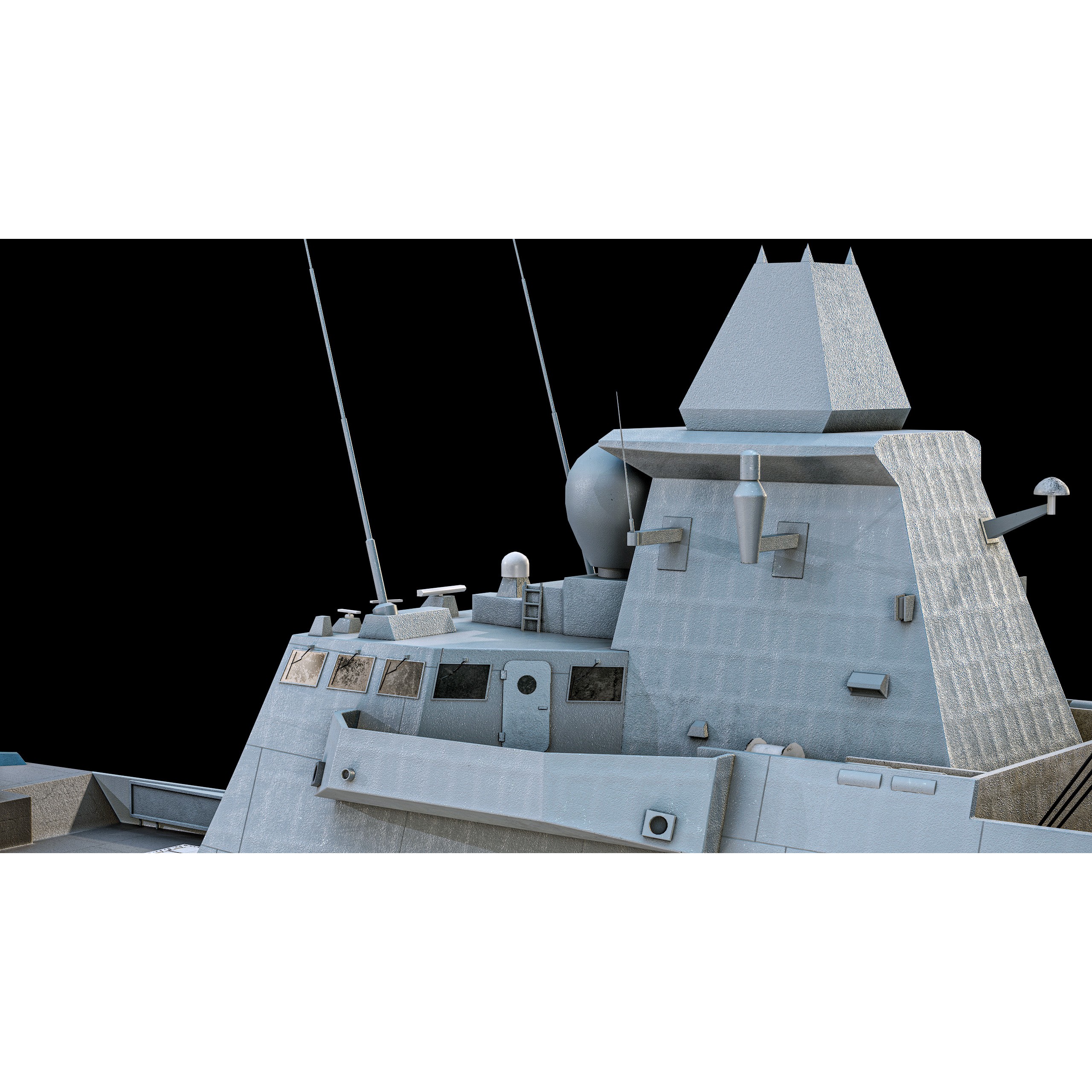 FREMM Aquitaine Class Frigate - Low-Poly Game-Ready 3D Model - View 47