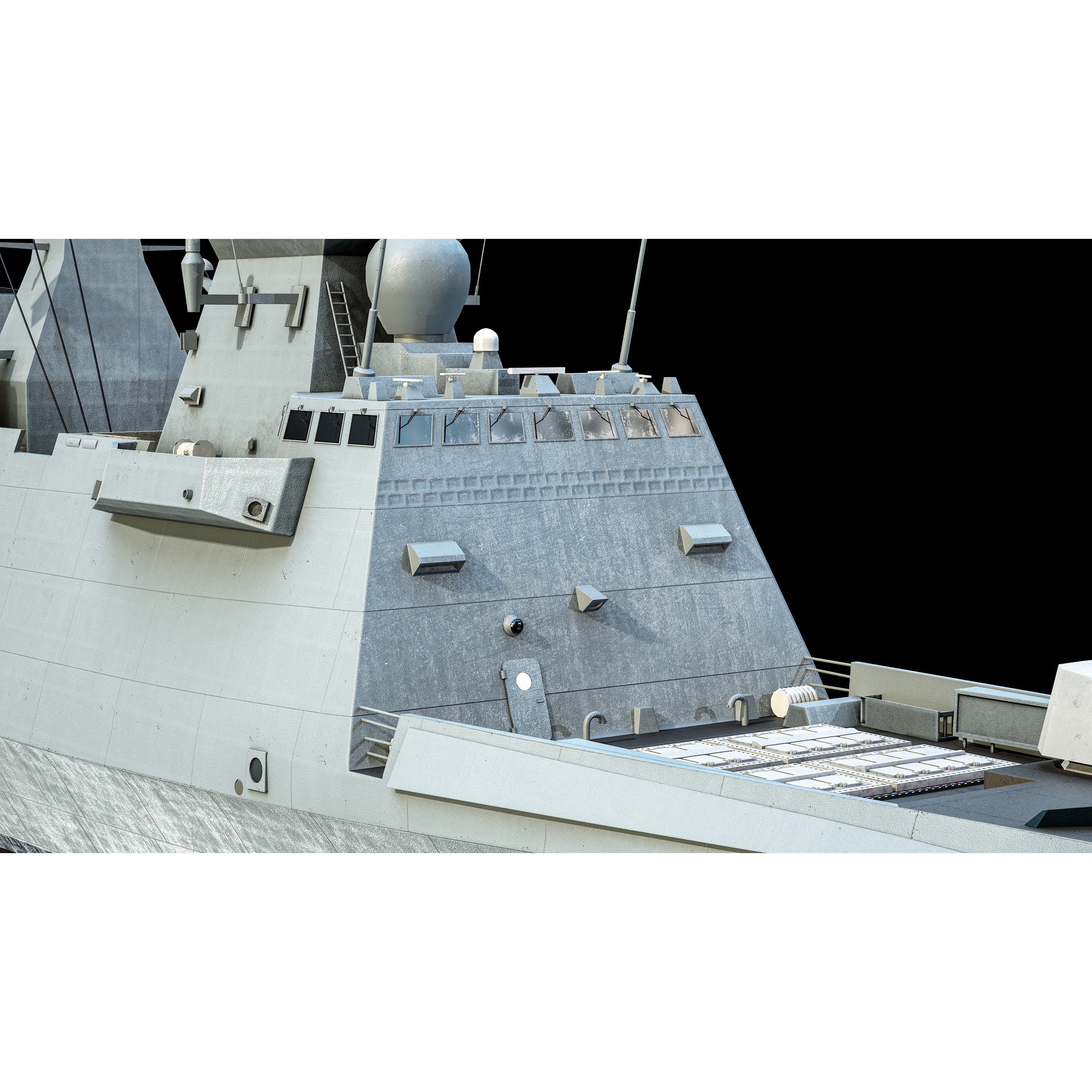 FREMM Aquitaine Class Frigate - Low-Poly Game-Ready 3D Model - View 48