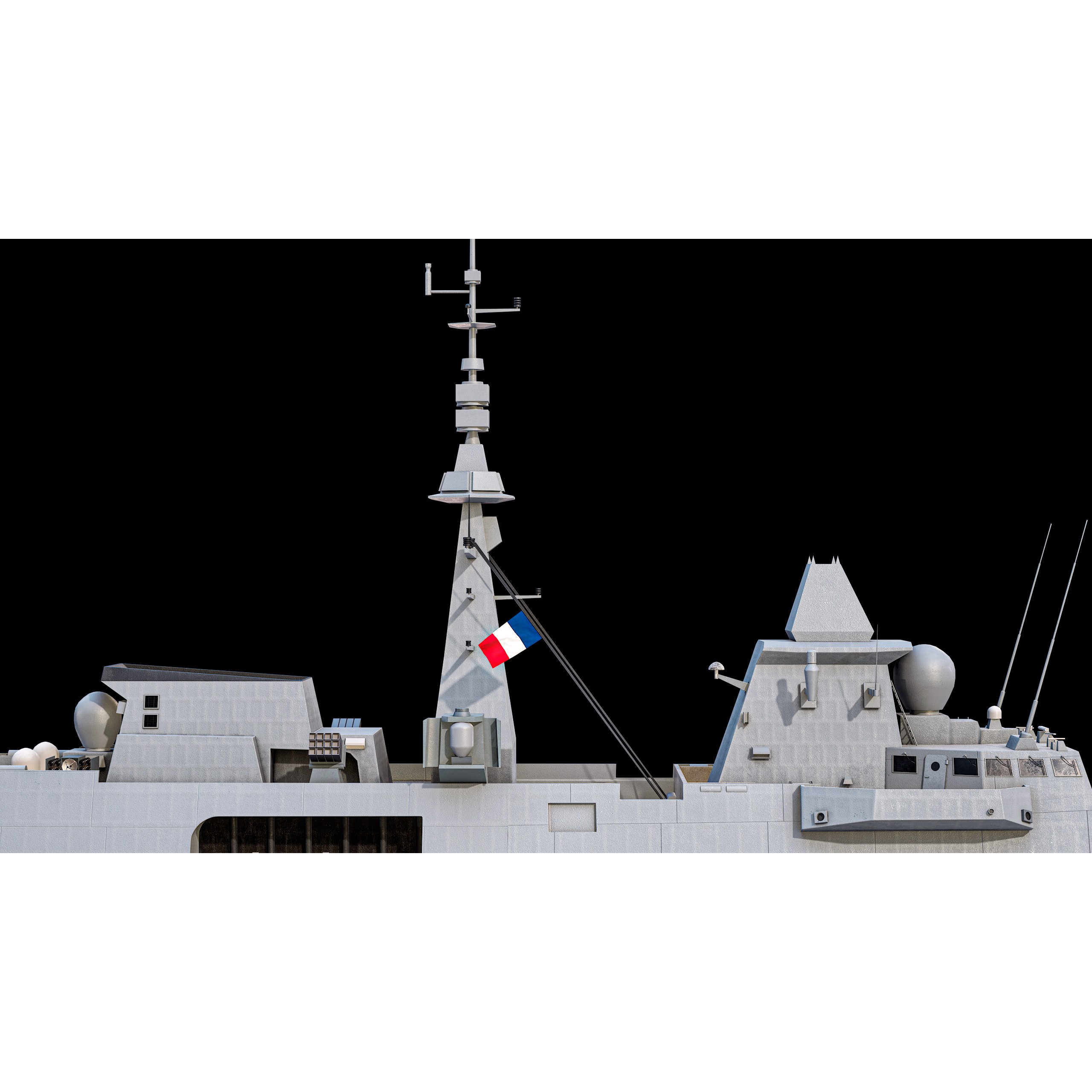 FREMM Aquitaine Class Frigate - Low-Poly Game-Ready 3D Model - View 49