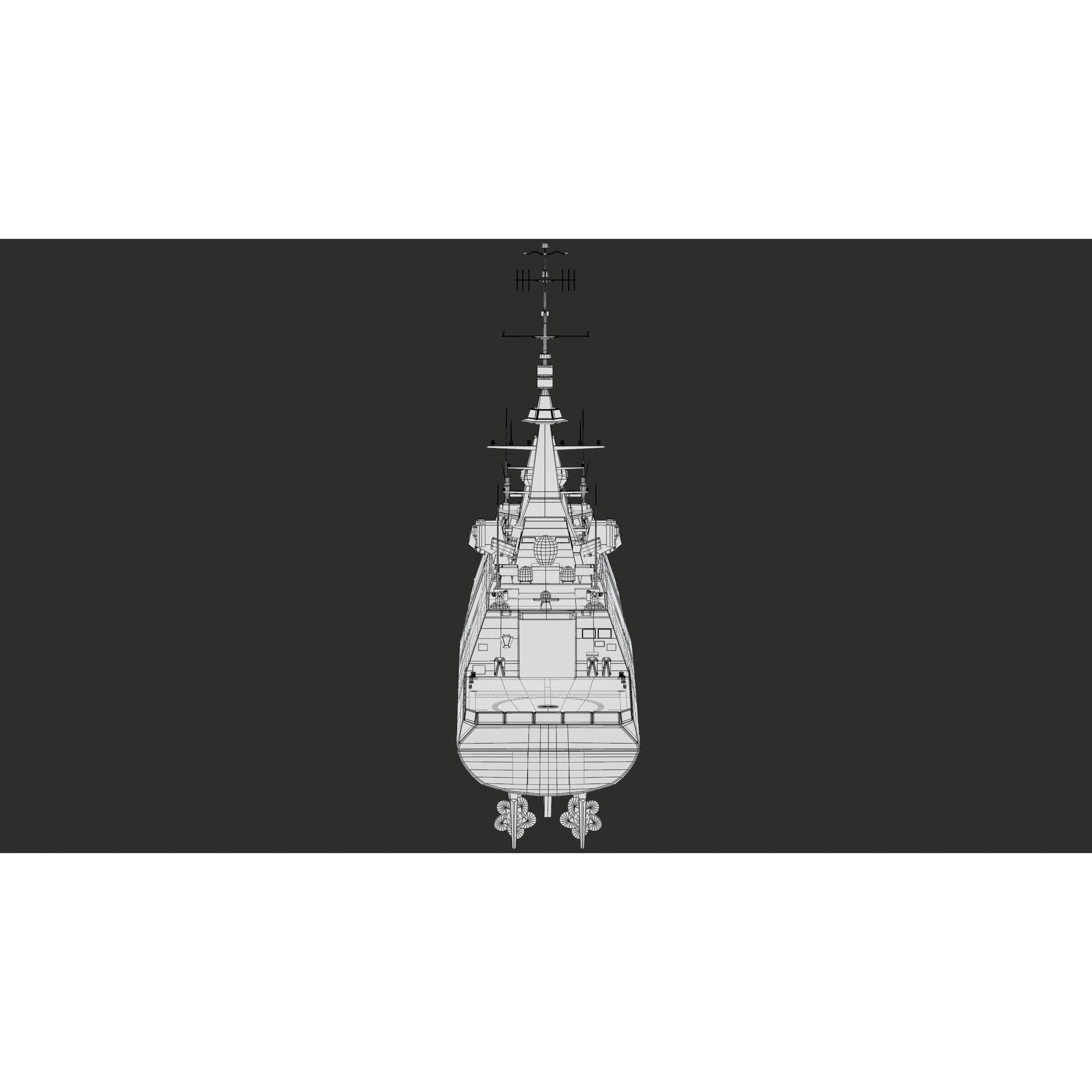 FREMM Aquitaine Class Frigate - Low-Poly Game-Ready 3D Model - View 59