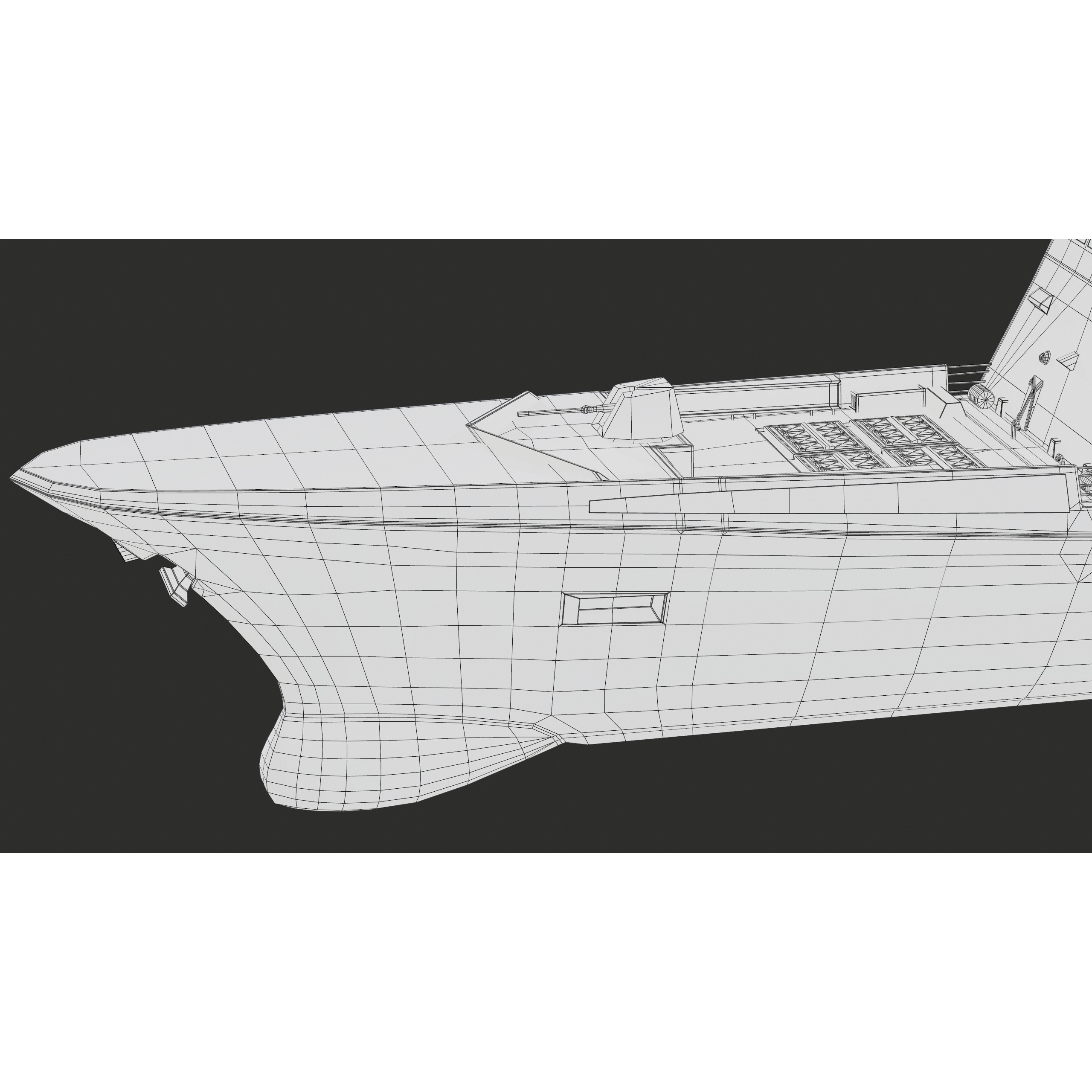 FREMM Aquitaine Class Frigate - Low-Poly Game-Ready 3D Model - View 67