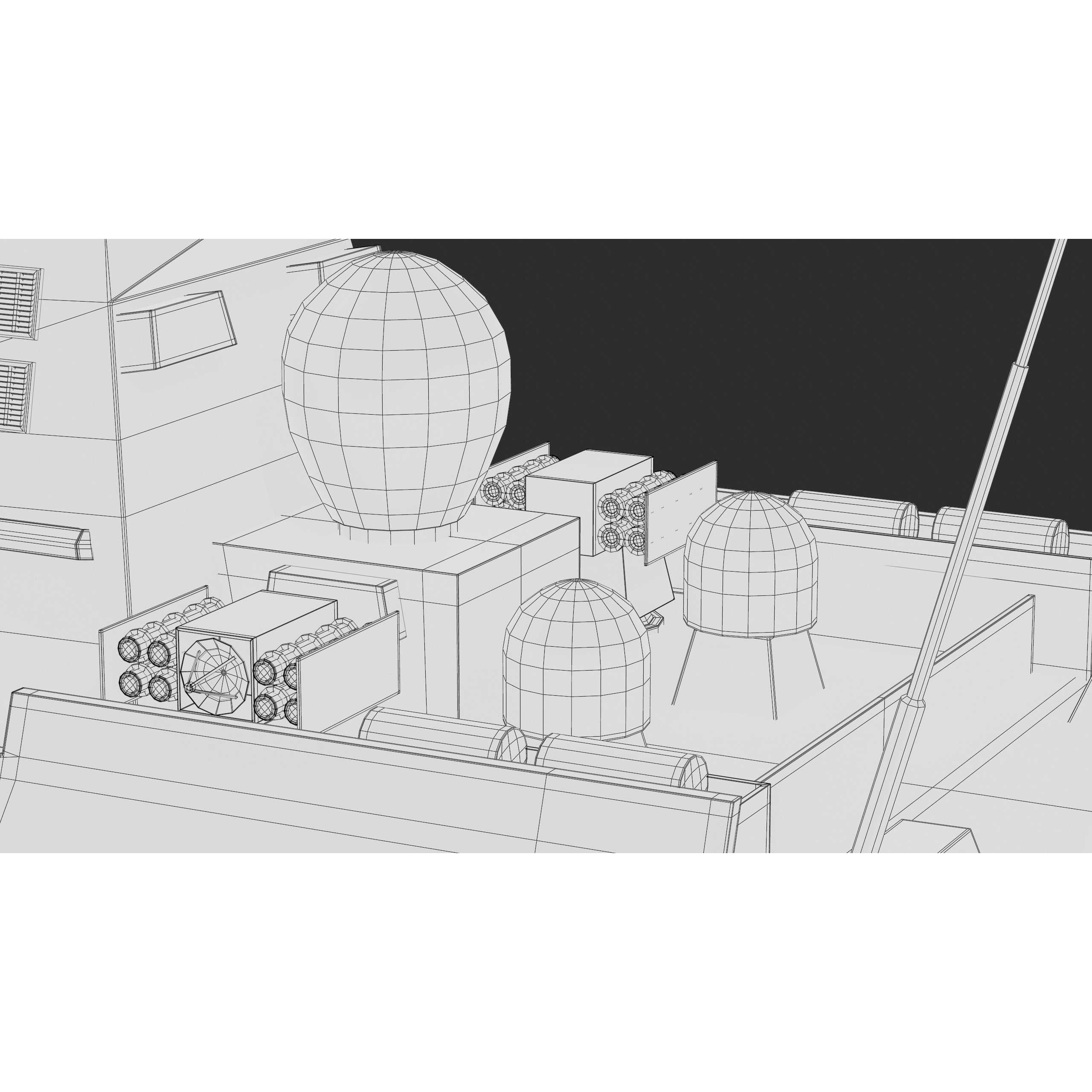 FREMM Aquitaine Class Frigate - Low-Poly Game-Ready 3D Model - View 77