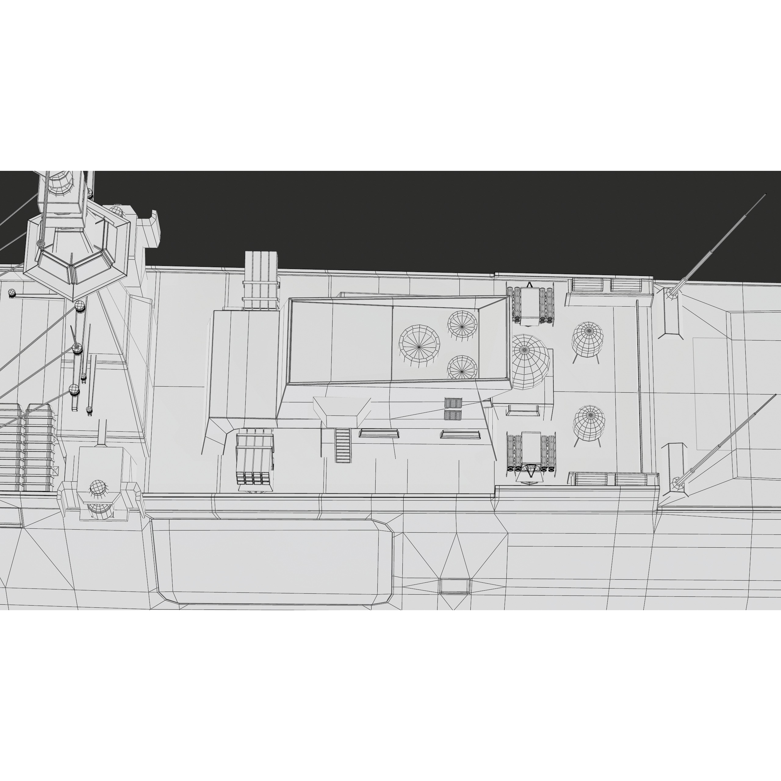 FREMM Aquitaine Class Frigate - Low-Poly Game-Ready 3D Model - View 82
