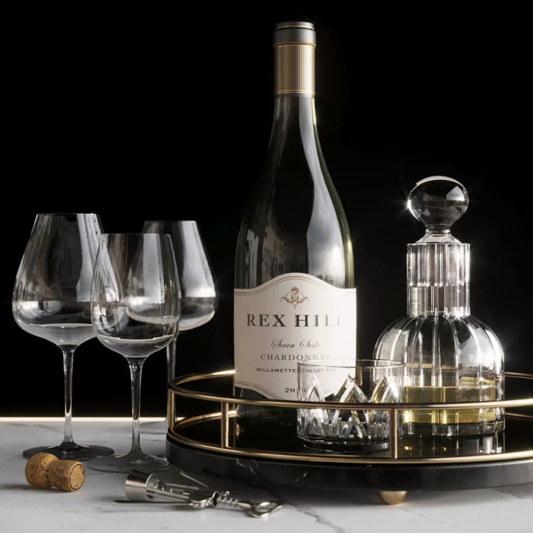 Wine Set 3D Model – High-Detail Kitchenware, FBX & 3dsMax - View 2